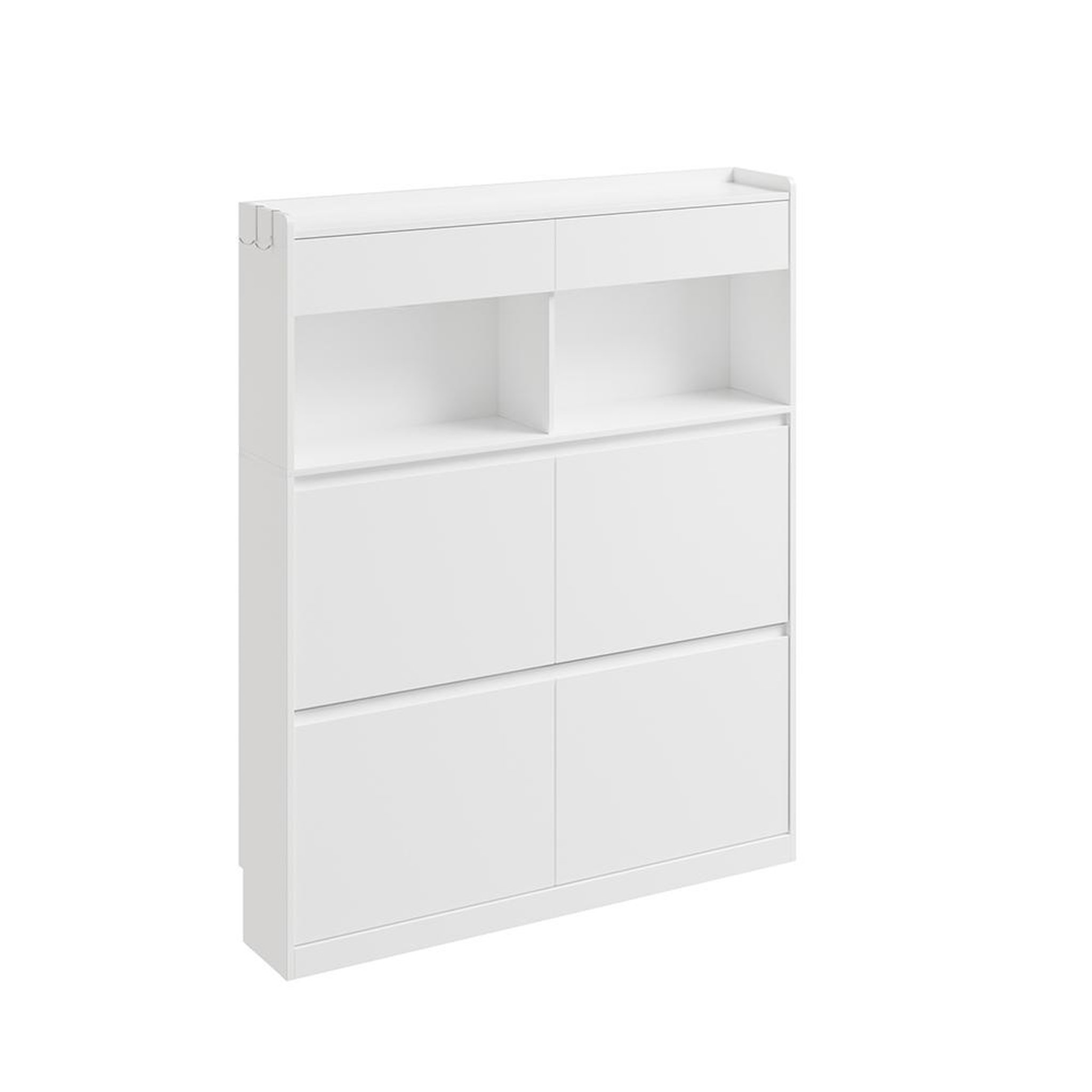 SOBUY Armoire à chaussures étroite blanche 98x19x120 cm fsr224-e-w