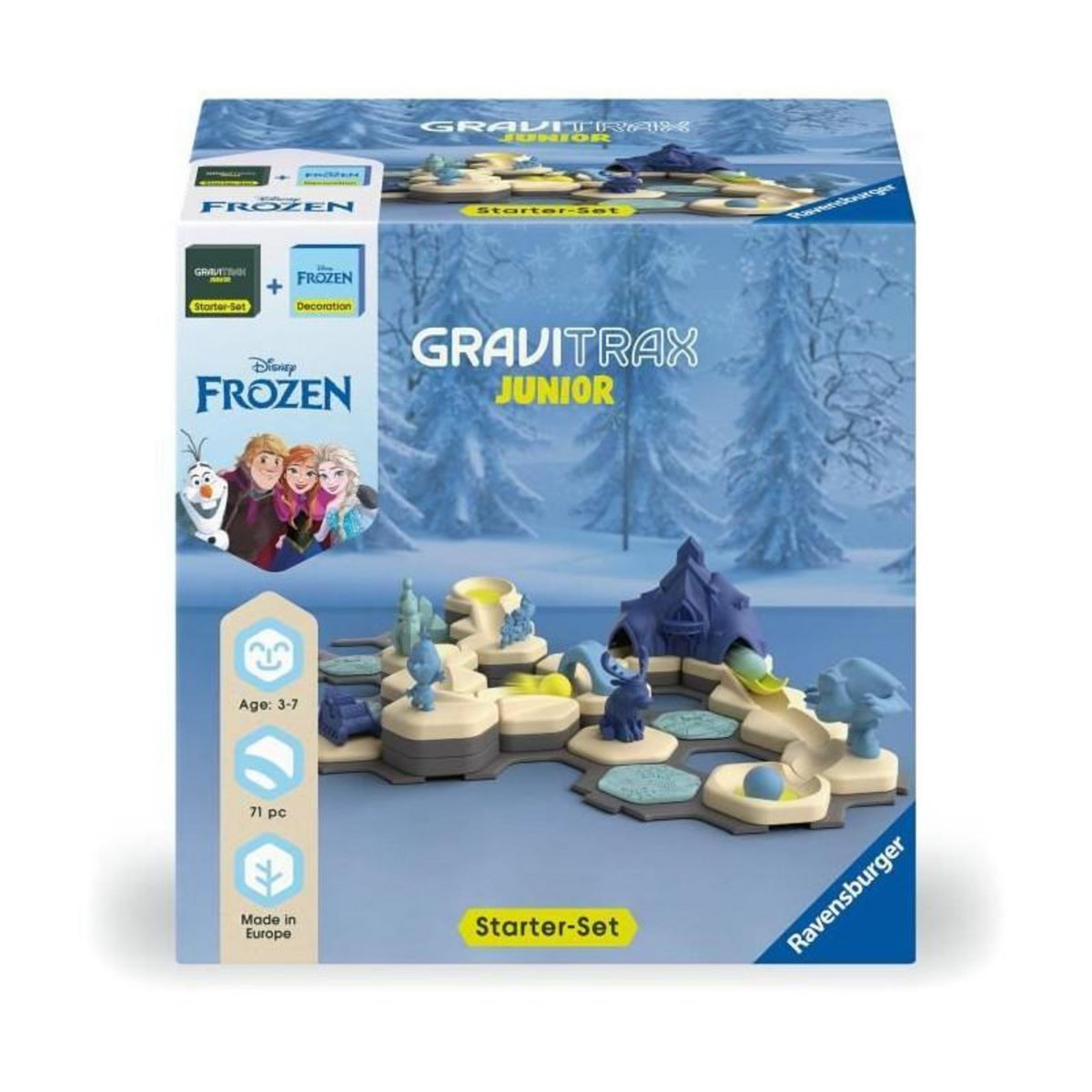 RAVENSBURGER Ravensburger-Gravitrax Junior Starter Set La Reine des Neiges-Jeu de construction STEM-Circuits de billes-71 pieces-Des 3 ans-73
