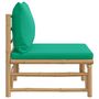 Voir la diapositive 4 : VIDAXL Canape central de jardin avec coussins vert bambou