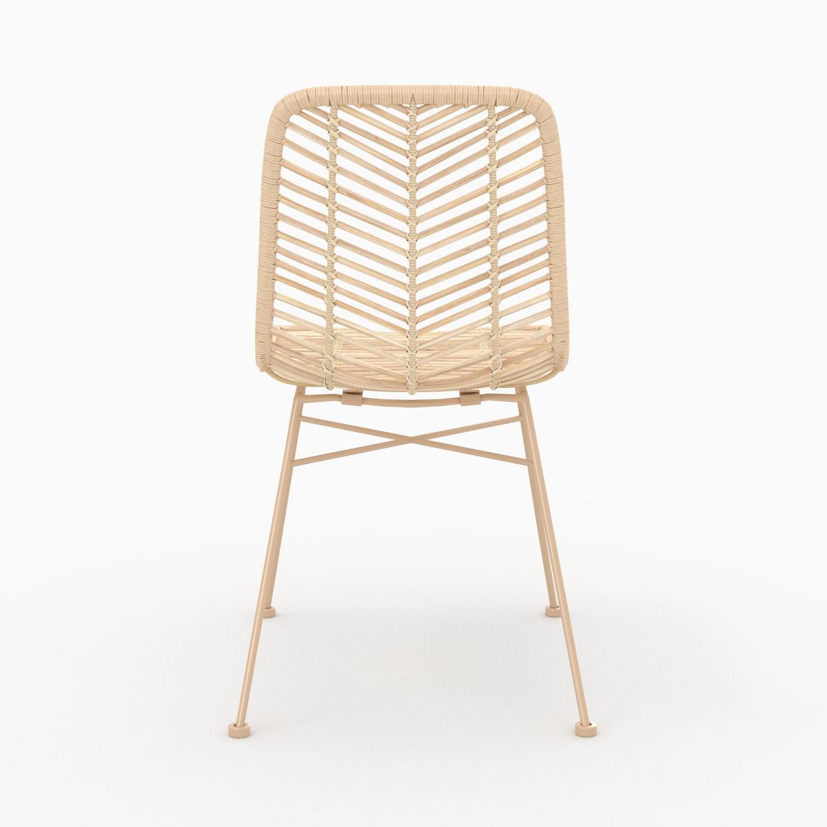 Rendez vous déco Lot de 2 chaises en rotin naturel et pieds en métal - Tamara