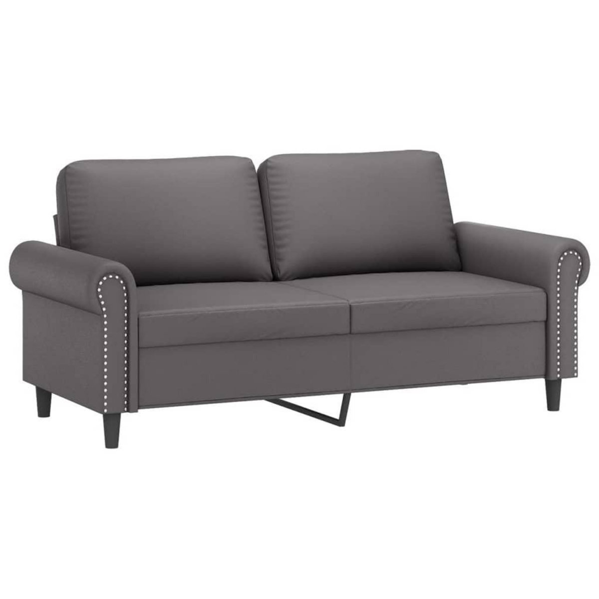 VIDAXL Ensemble de canapes 3 pcs avec coussins gris similicuir