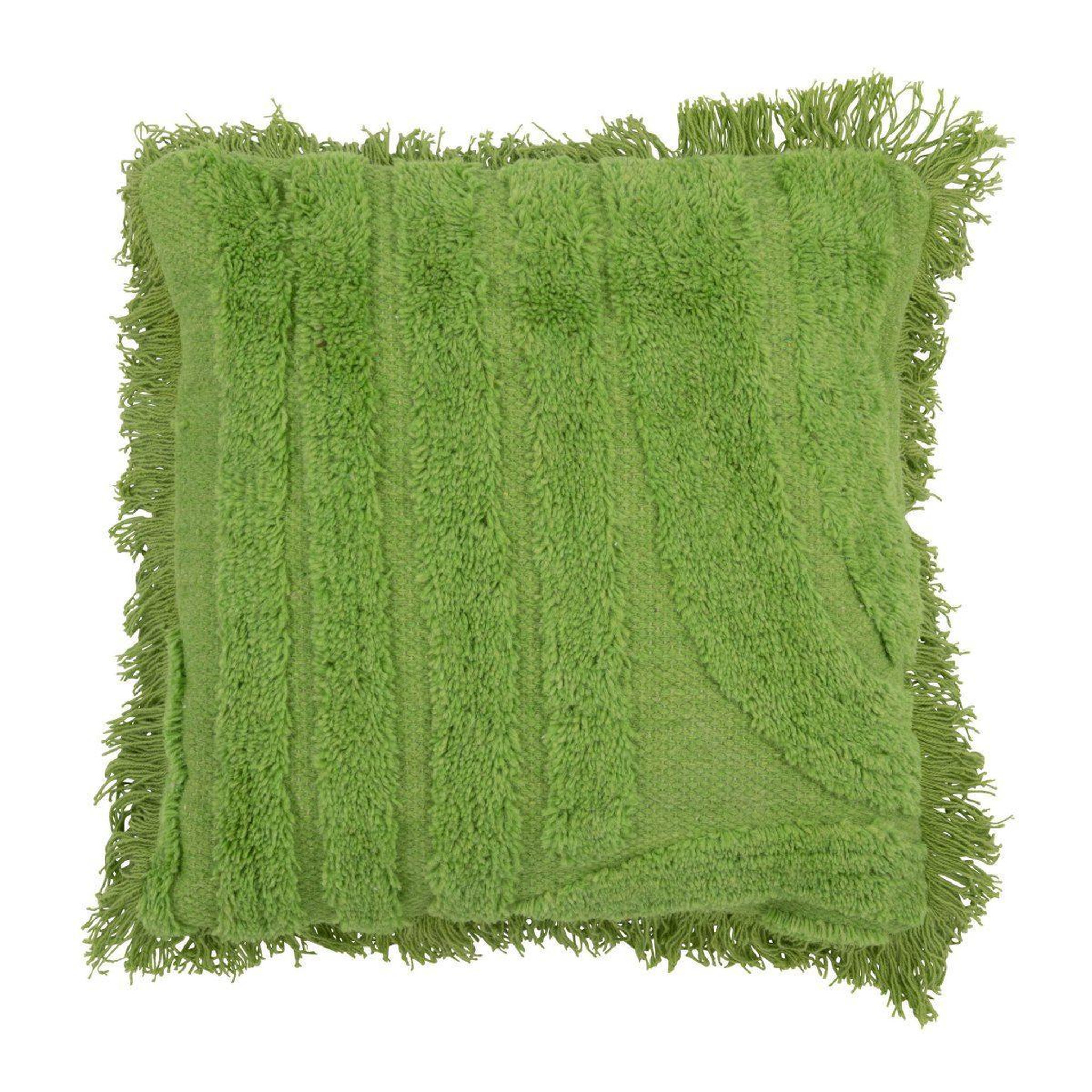 J-LINE Coussin déco tufté  avocado  45x45cm vert