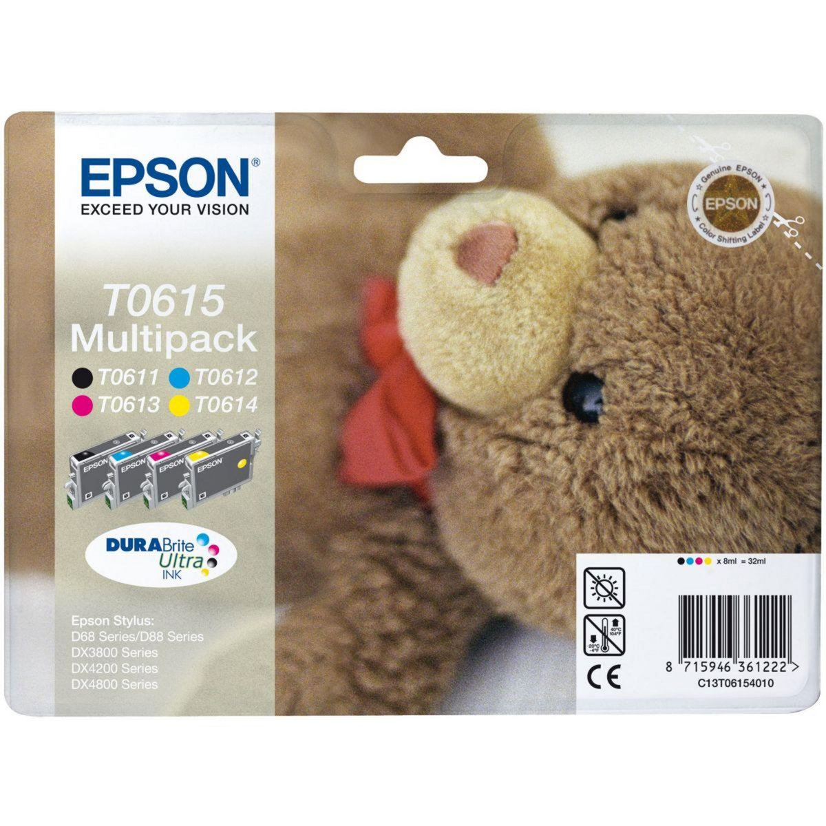 Epson Cartouche d'encre T0615 N/C/M/J série ourson