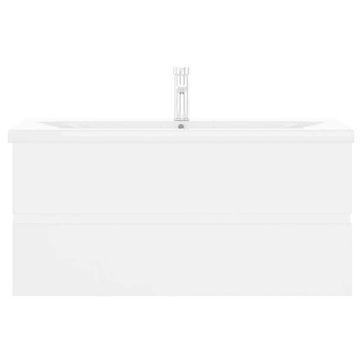 VIDAXL Armoire d'evier avec lavabo integre blanc bois d'ingenierie