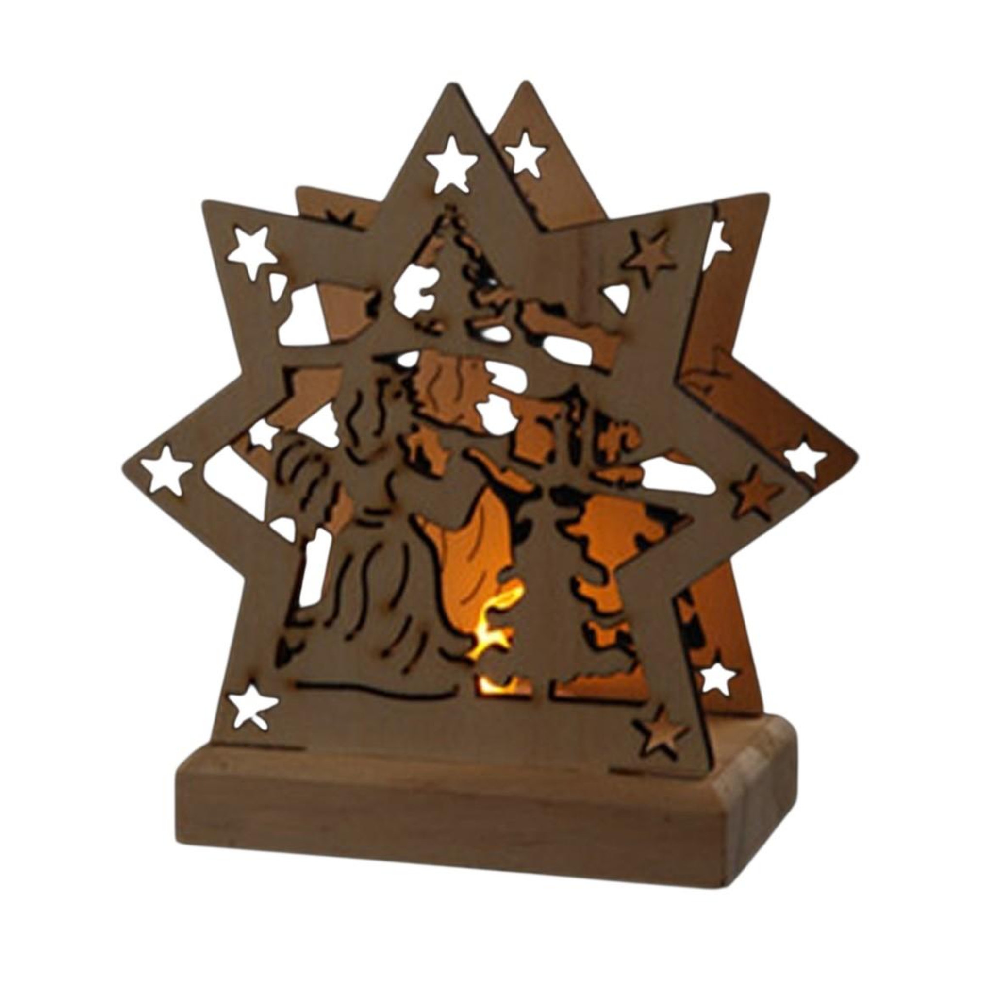 Eden Etoile ange de noel en bois a led