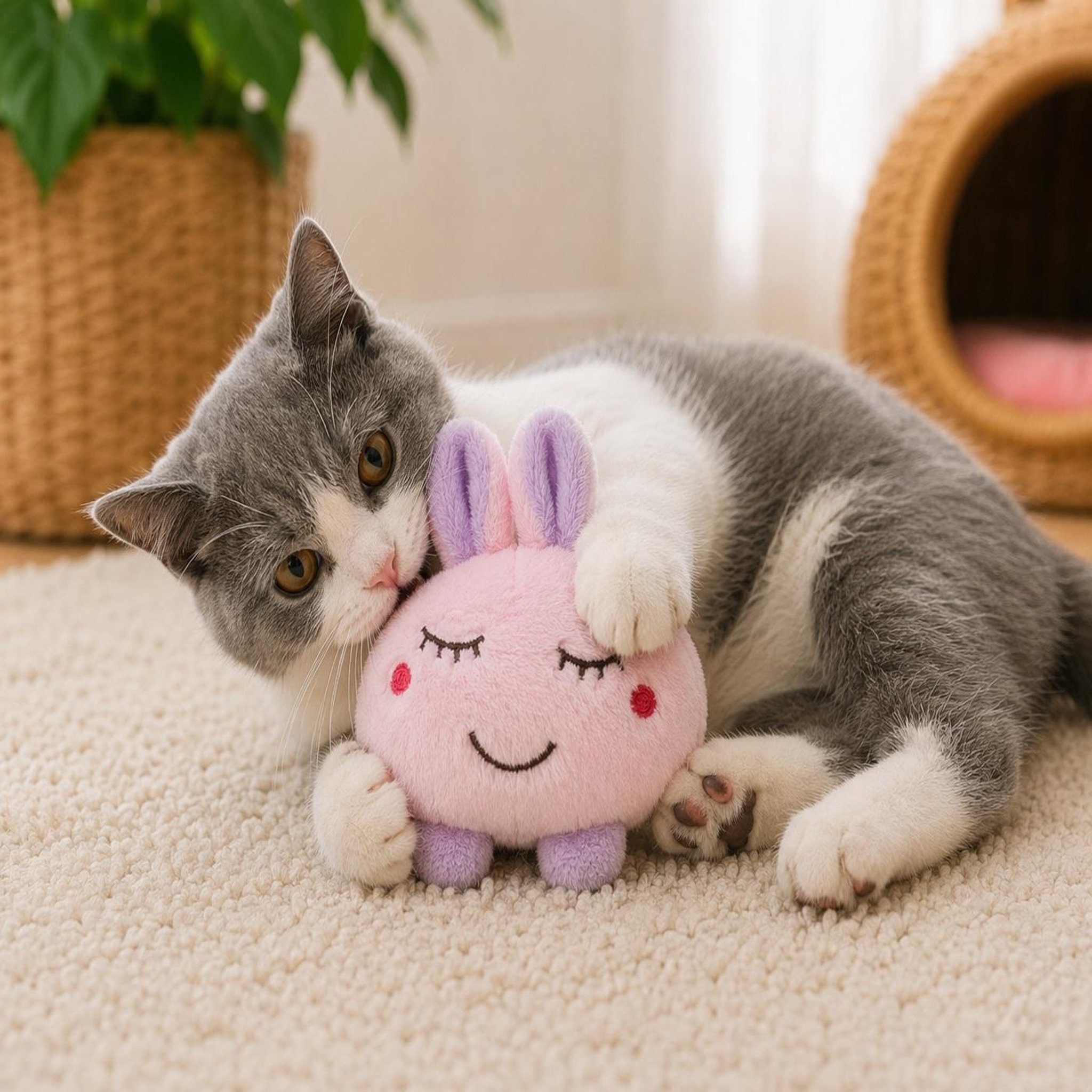 Voir la diapositive 4 : Eden Jouet pour chat oko lapin avec cataire et grelot