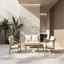 Voir la diapositive 2 : Habitat et Jardin Salon de jardin en bois d'acacia avec coussins  Presley  - 4 places - Beige