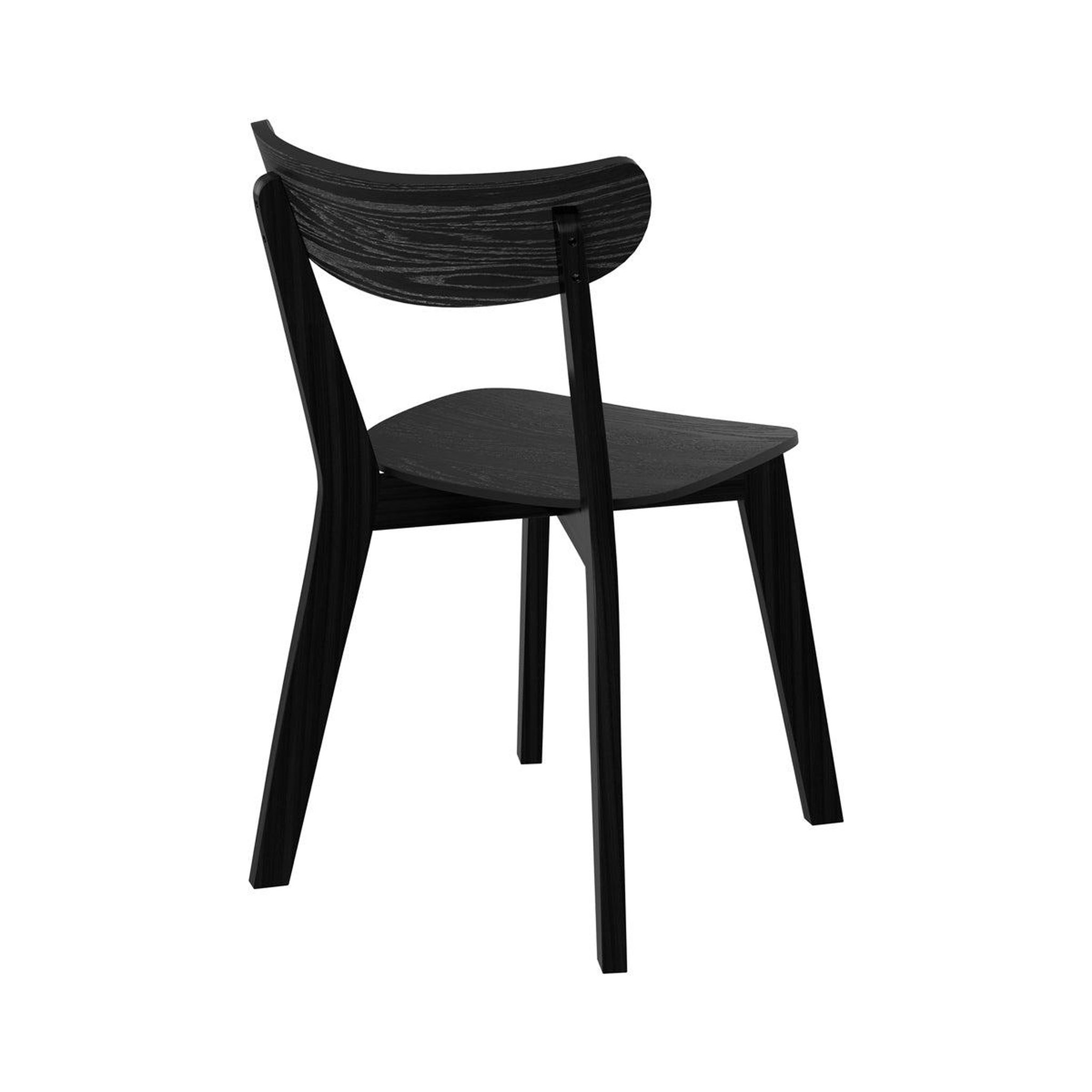 Voir la diapositive 2 : MAISON PAVANE Lot de 2 chaises en bois d'hévéa noir-tabata