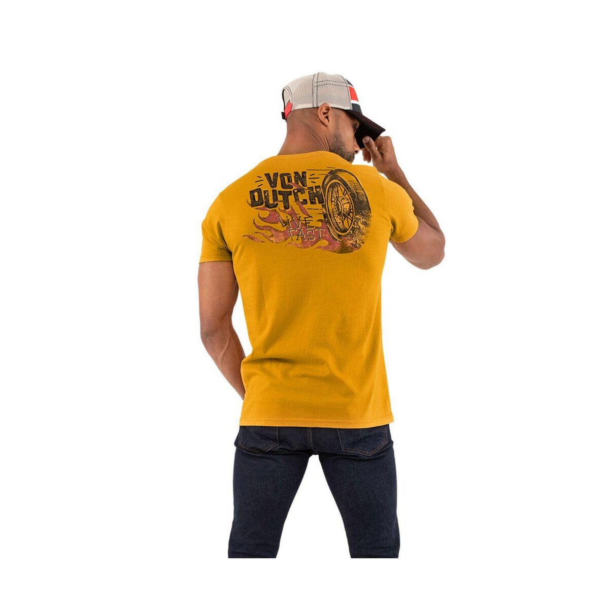 T shirt jaune cheap homme pas cher