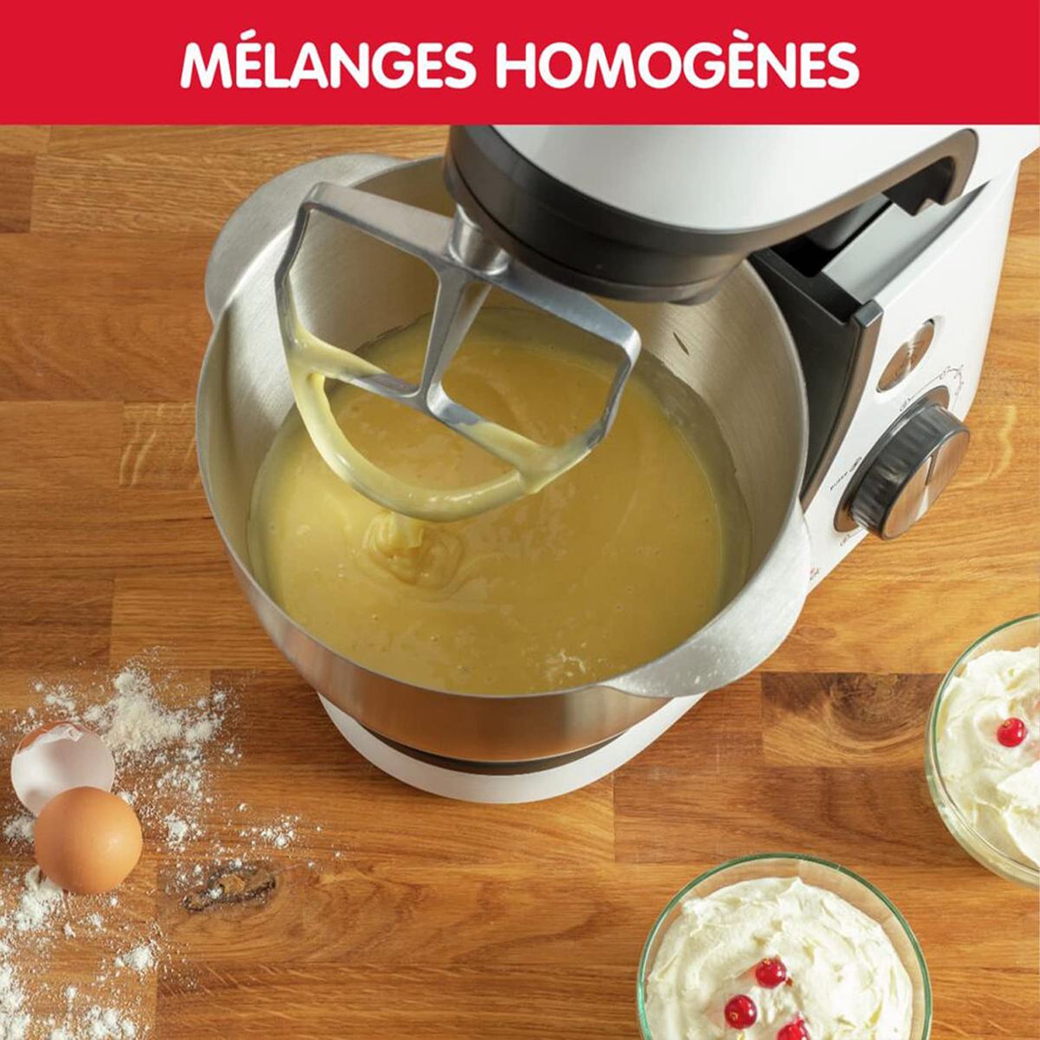 Voir la diapositive 4 : MOULINEX Robot pâtissier 4.6l 1100w blanc - qa510110