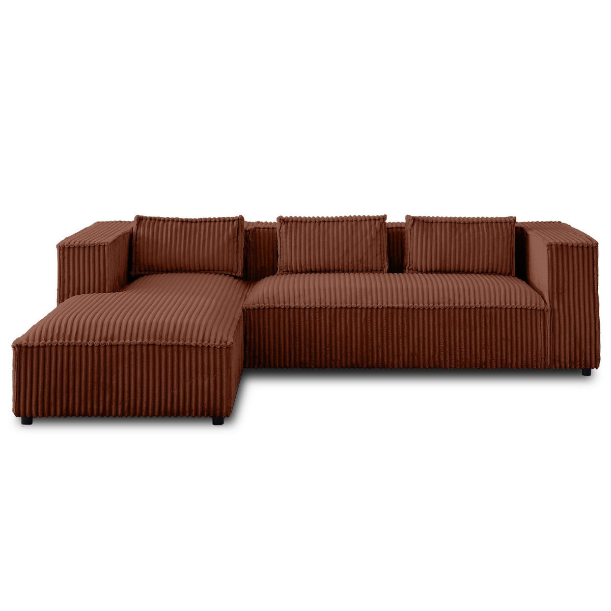 LISA DESIGN Stella - canapé d'angle gauche - 4 places - en velours côtelé grosses côtes
