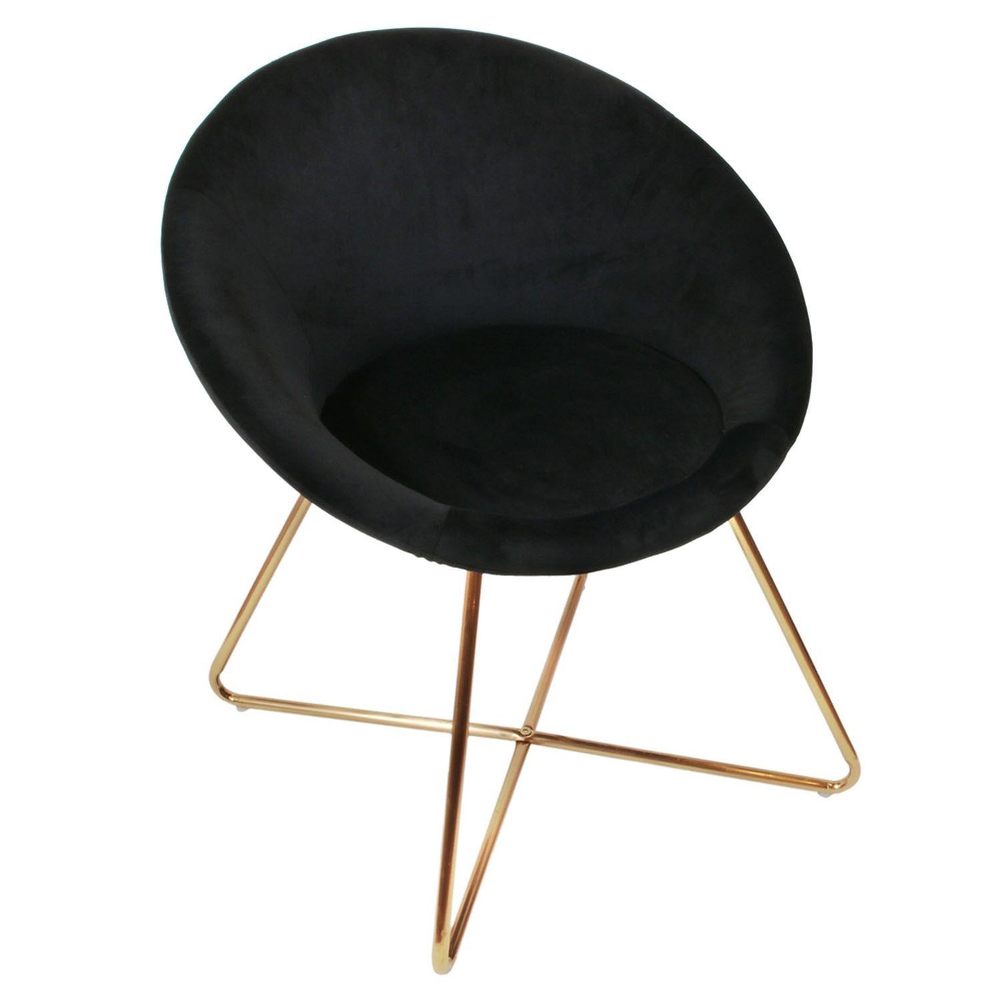 The Home Deco Factory Fauteuil de salon en velours Karl. Coloris disponibles : Gris