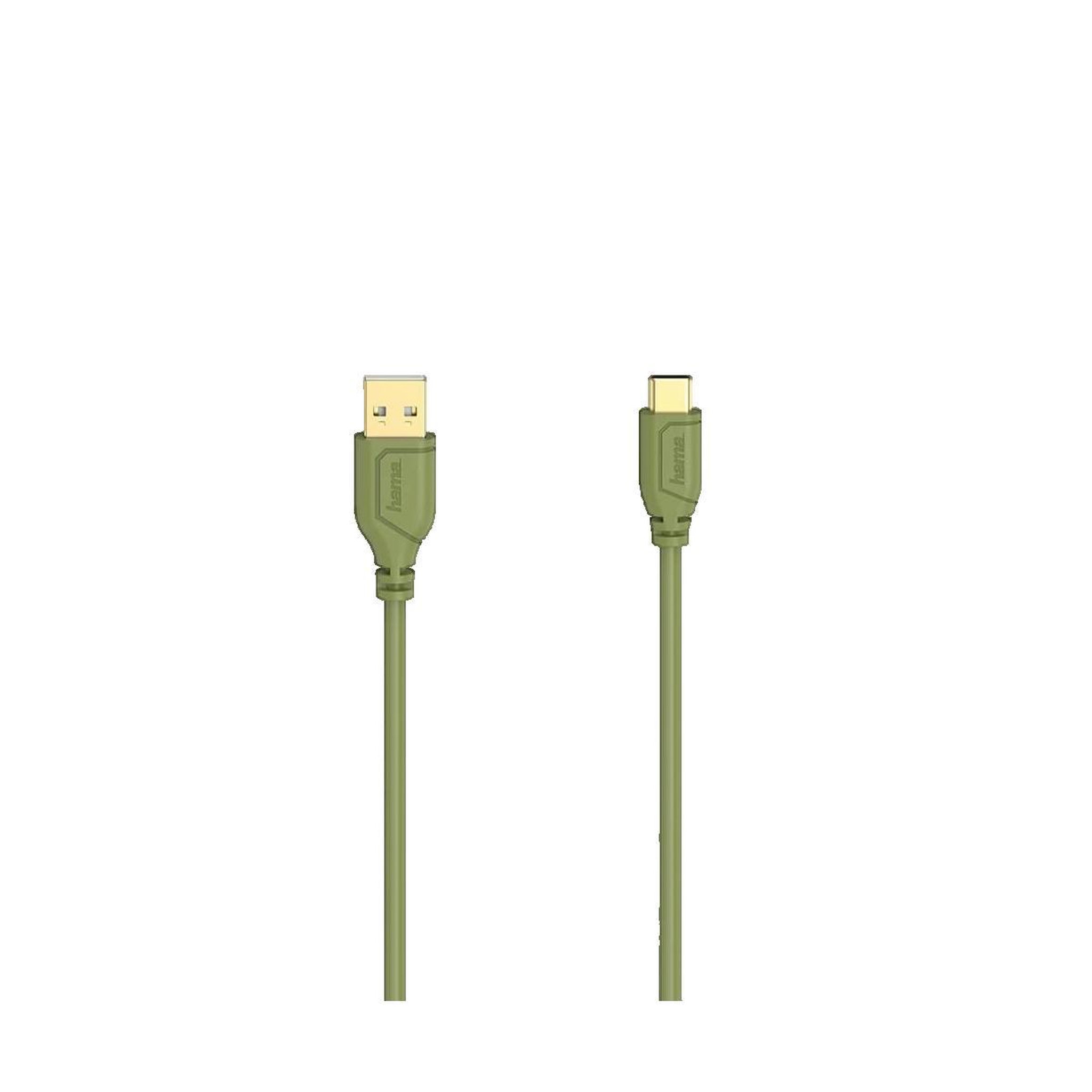 Hama Câble USB-C Hama Flexi-Slim 0,75 m Vert USB 2.0 480 Mbit/s