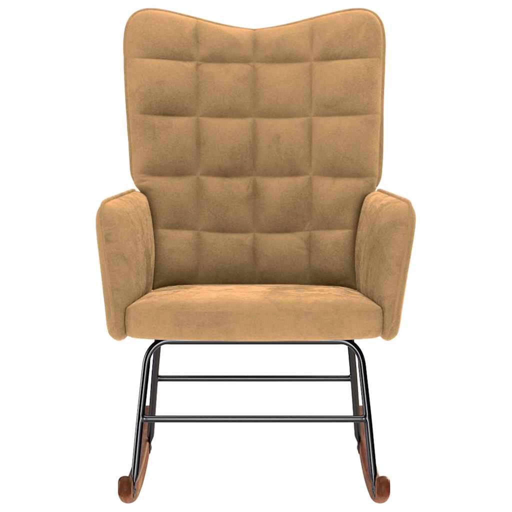 Voir la diapositive 4 : VIDAXL Chaise a bascule Marron Velours