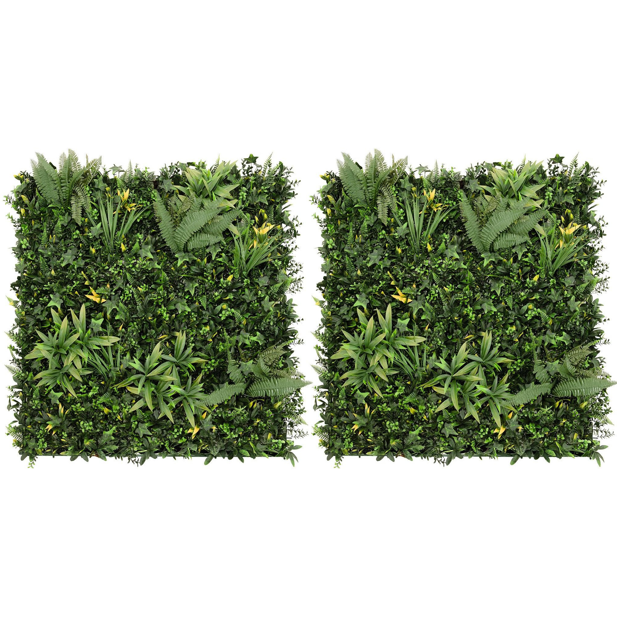 MONSTERSHOP Panneau mural végétal artificiel - 100 cm x 100 cm (2 pcs)