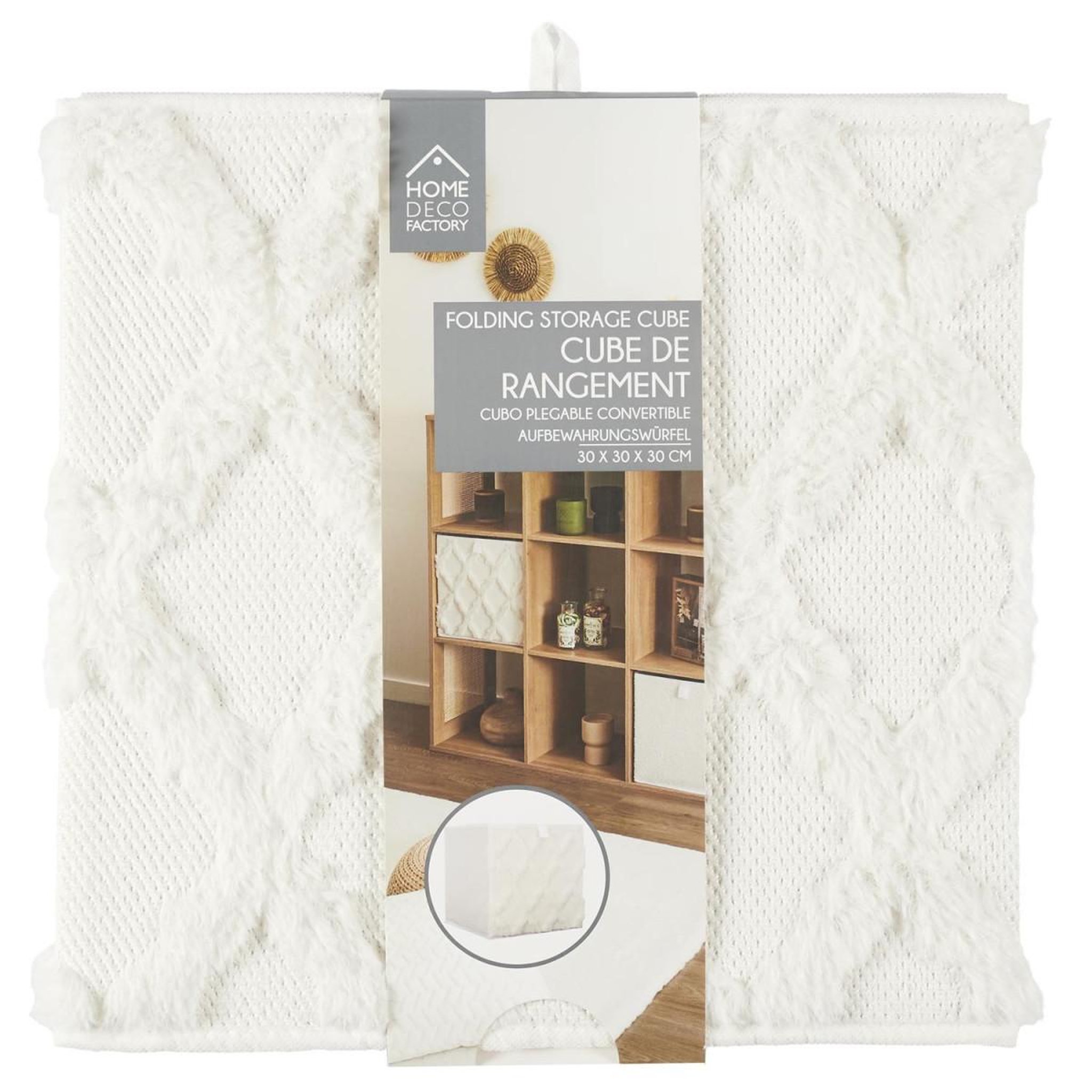 Voir la diapositive 4 : The Home Deco Factory Boîte de rangement pliable  tufté  30x30cm beige