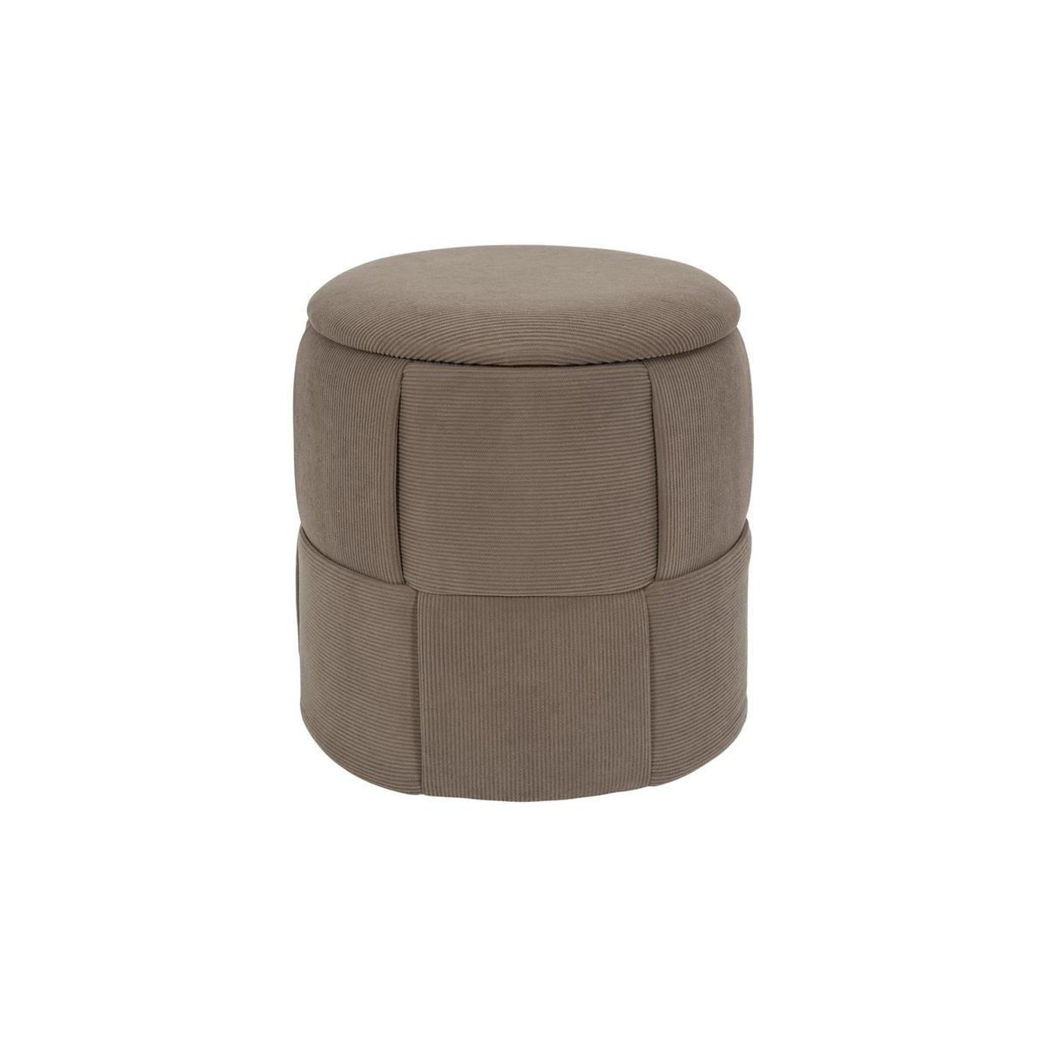 The Home Deco Factory Pouf Coffre Tressé Côtelé  Jules  38cm Taupe