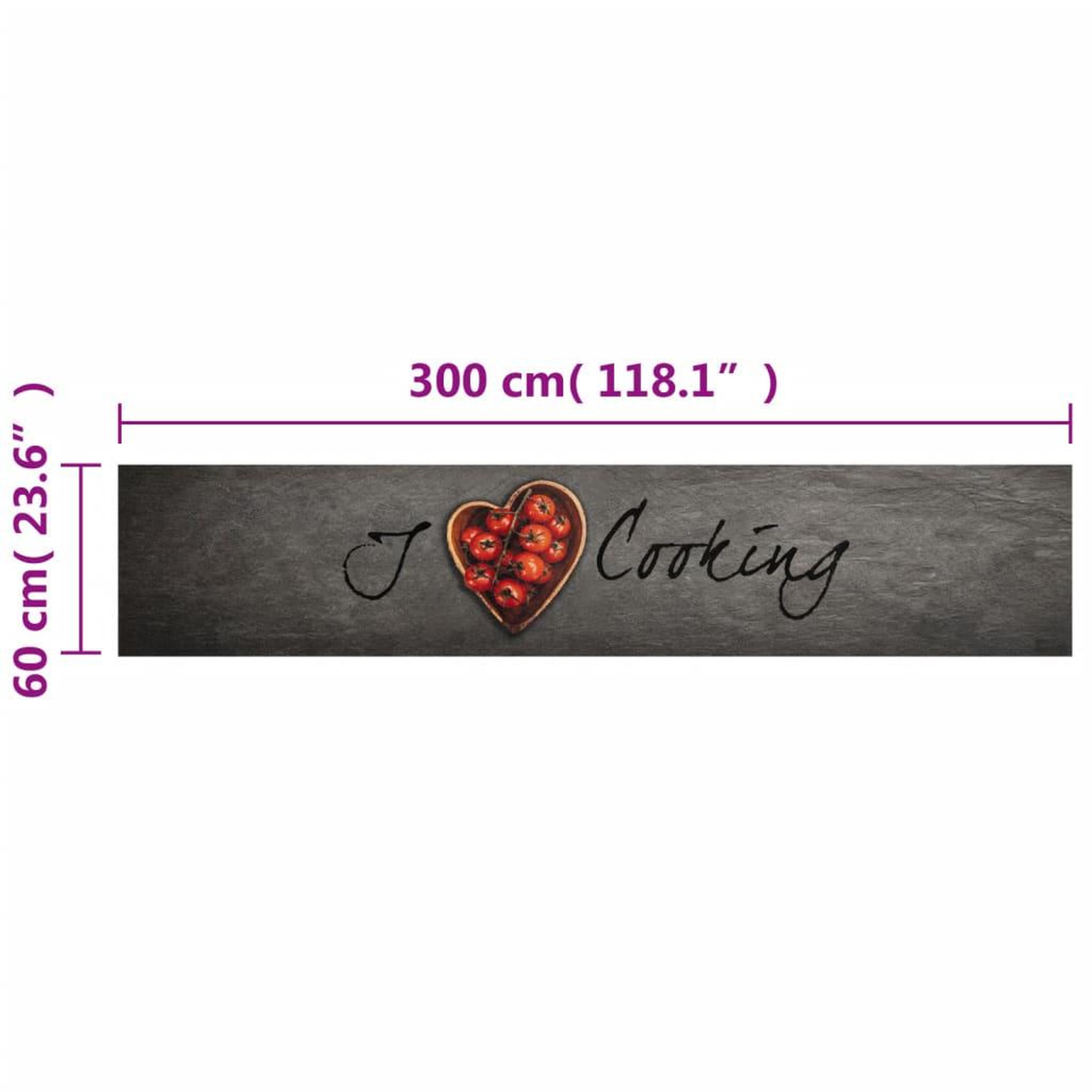 Voir la diapositive 6 : VIDAXL Tapis de cuisine lavable texte Cooking 60x300 cm velours