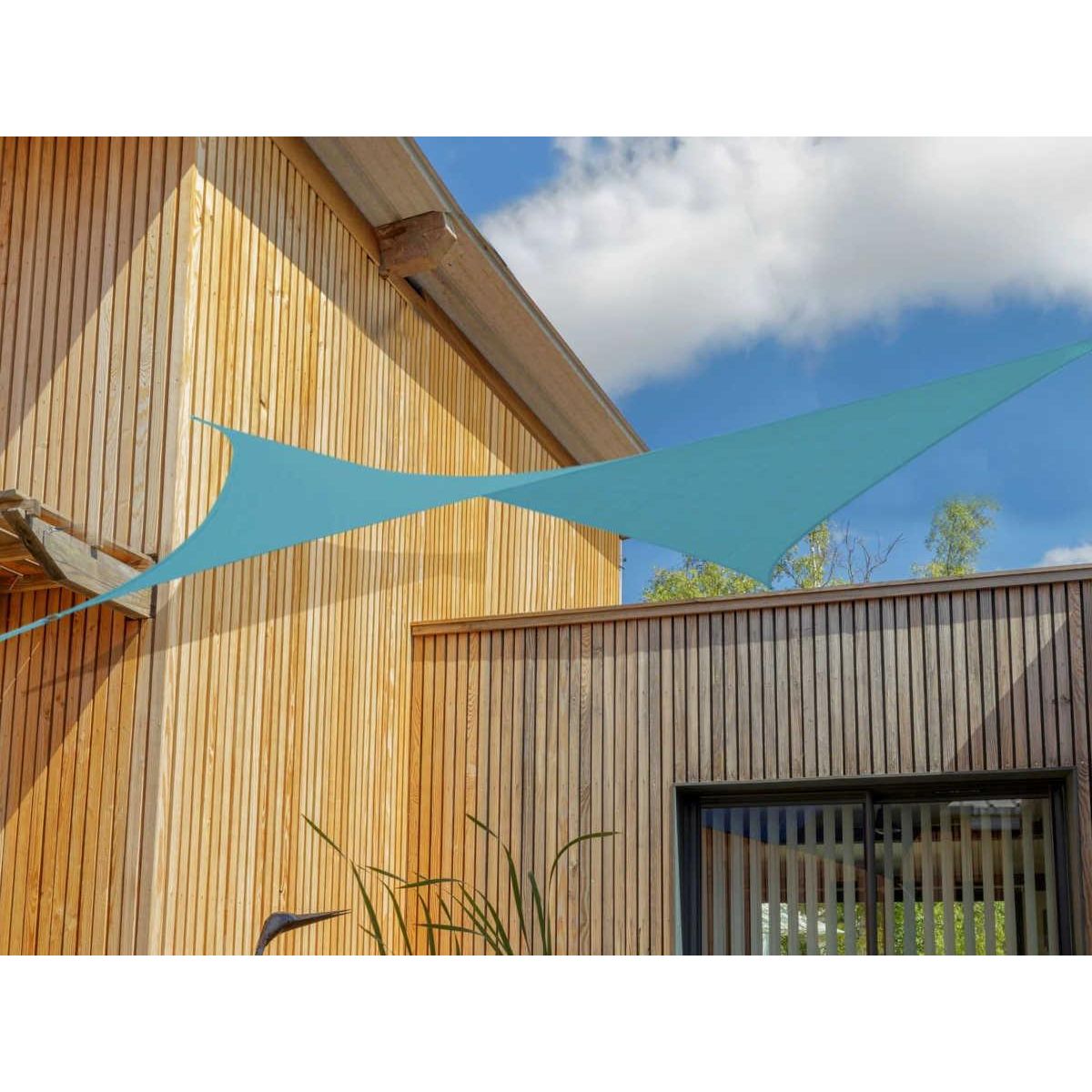 Jardiline Kit voile d'ombrage carrée 3,60 x 3,60 m - Bleu azur - Jardiline