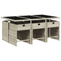 Voir la diapositive 3 : VIDAXL Ensemble a manger de jardin et coussins 7 pcs gris clair rotin