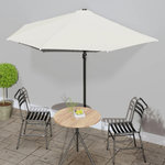 VIDAXL Parasol de balcon avec mat en aluminium Sable 300x155 cm Demi