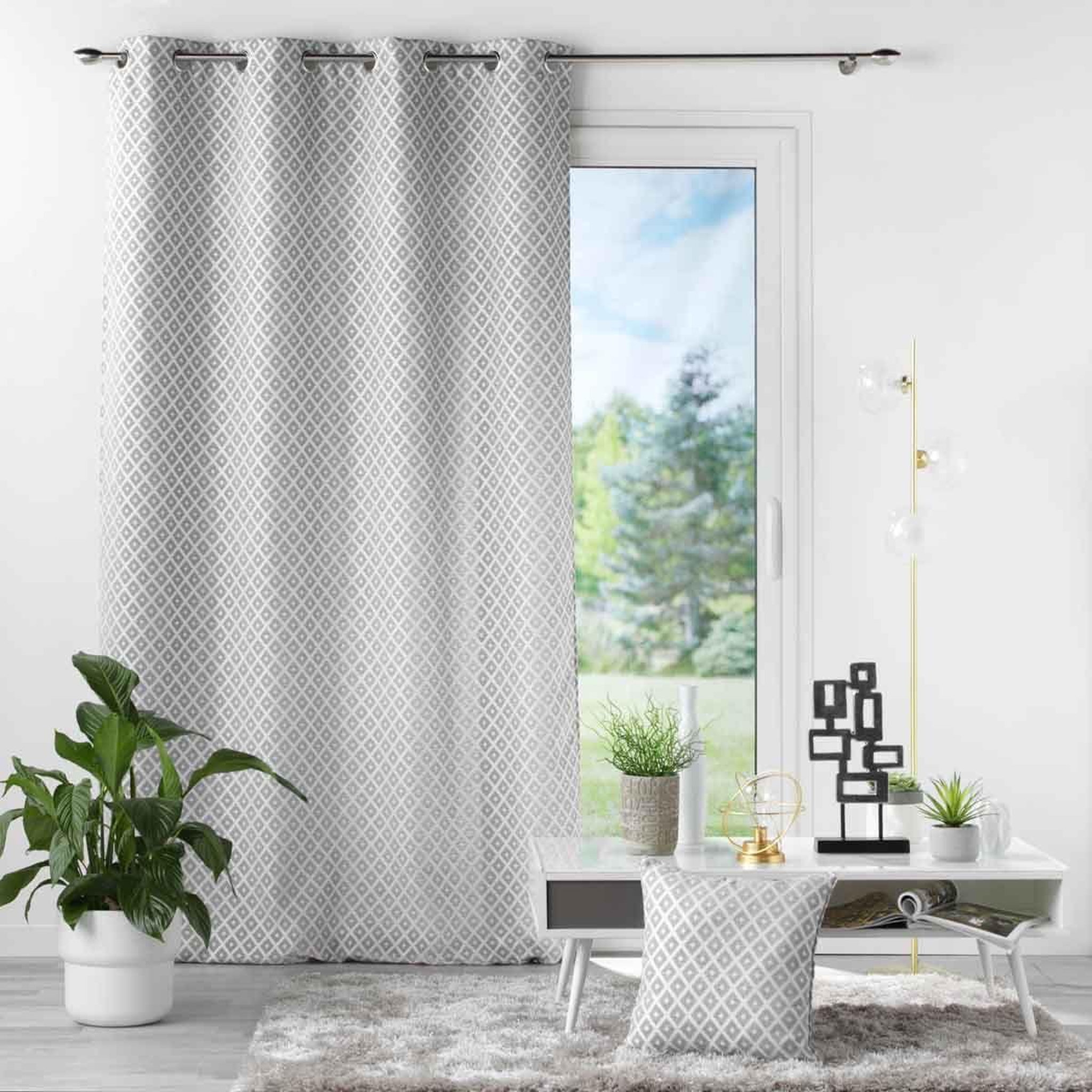 Voir la diapositive 4 : Douceur d'Intérieur Rideau à œillets  mariella  140x260cm gris