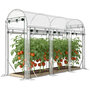 Voir la diapositive 5 : OUTSUNNY Serre à tomates - serre tunnel - 8 portes déroulantes - transparent