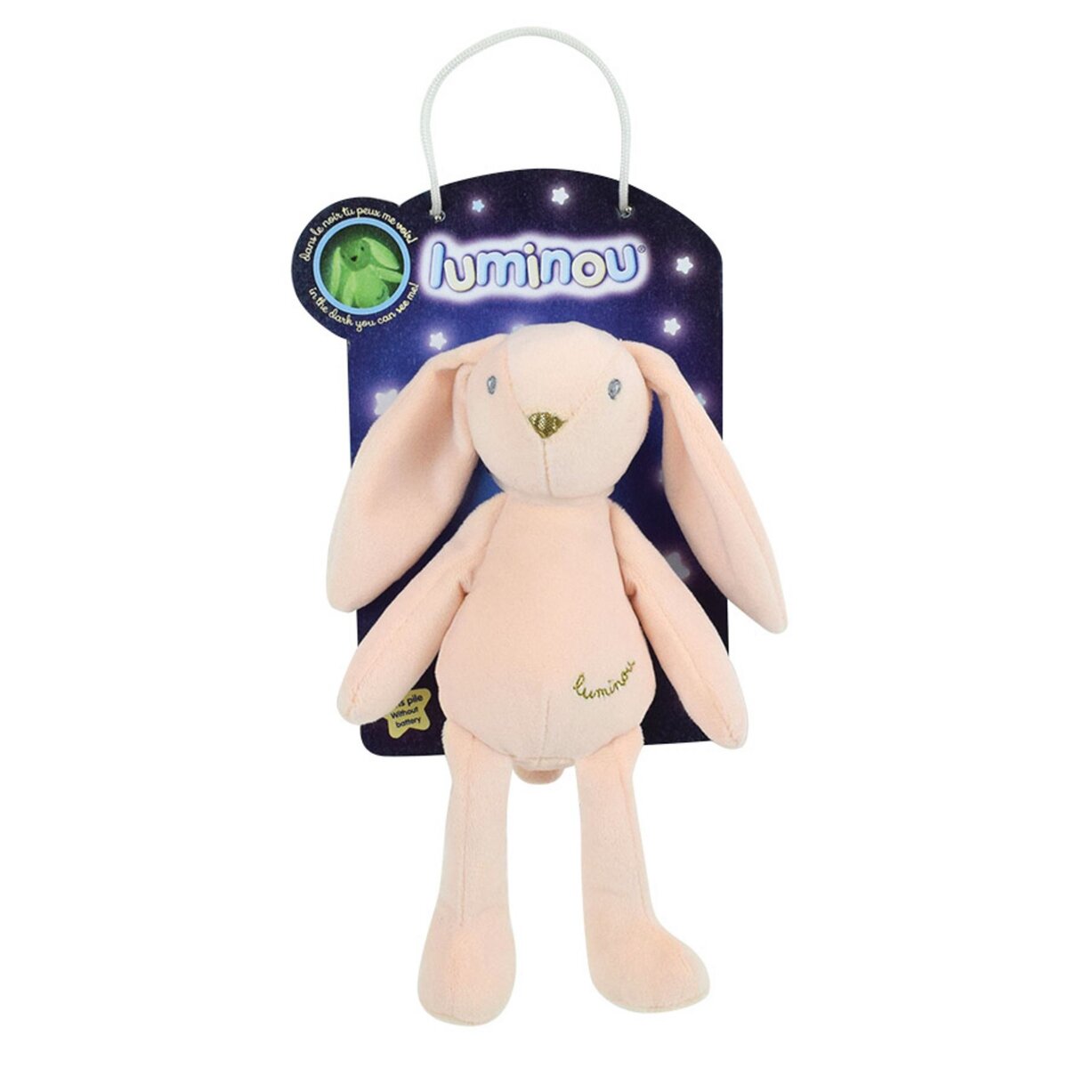 JEMINI LUMINOU Lapin Rose Peluche Lumineuse Naturelle Fonctionne sans  Pile+/- 20 CM pas cher 