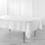 Paris Prix Nappe Imprimé Métallisé  Bully  150x300cm Blanc
