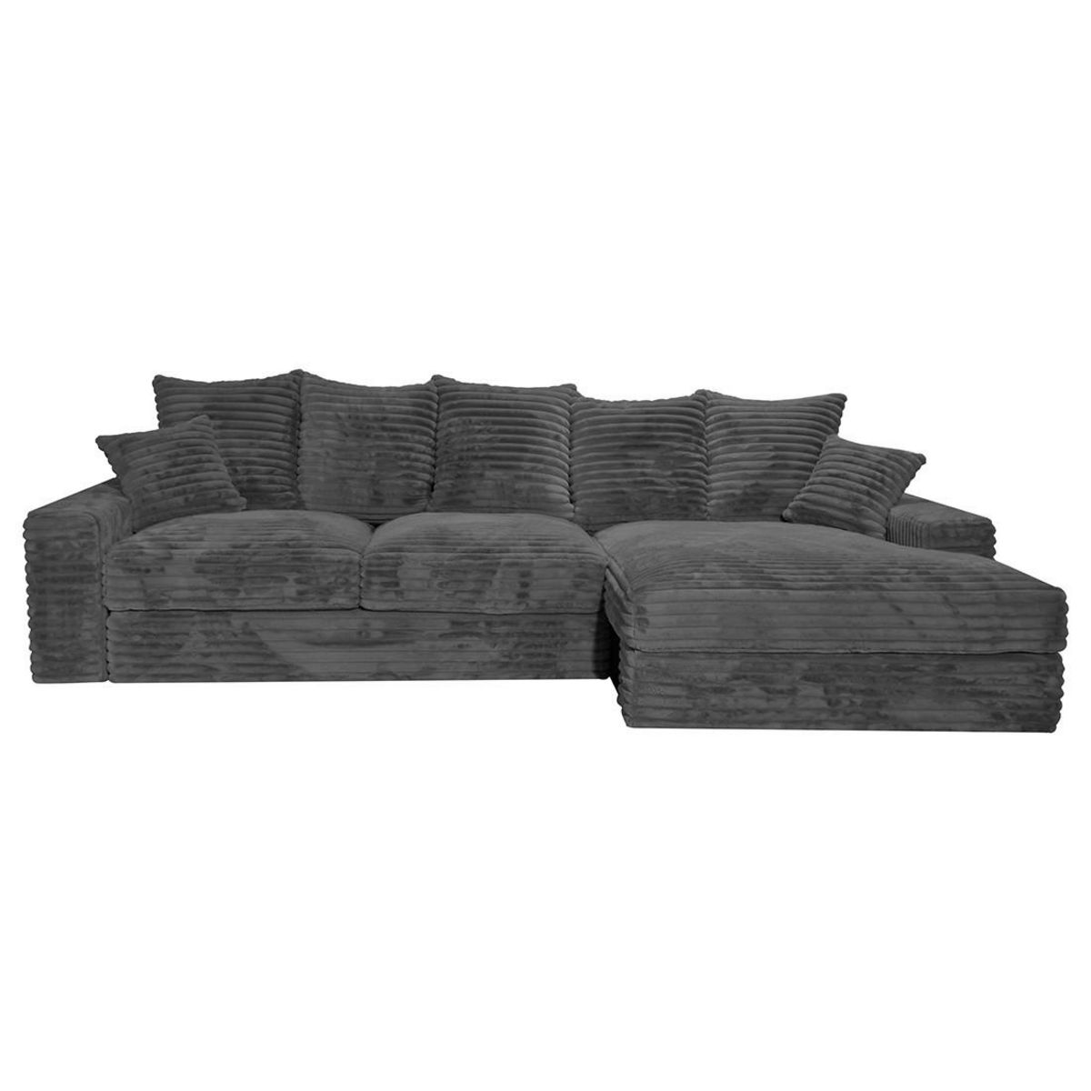 LISA DESIGN Andy - canapé d'angle droit 5 places en fausse fourrure côtelée