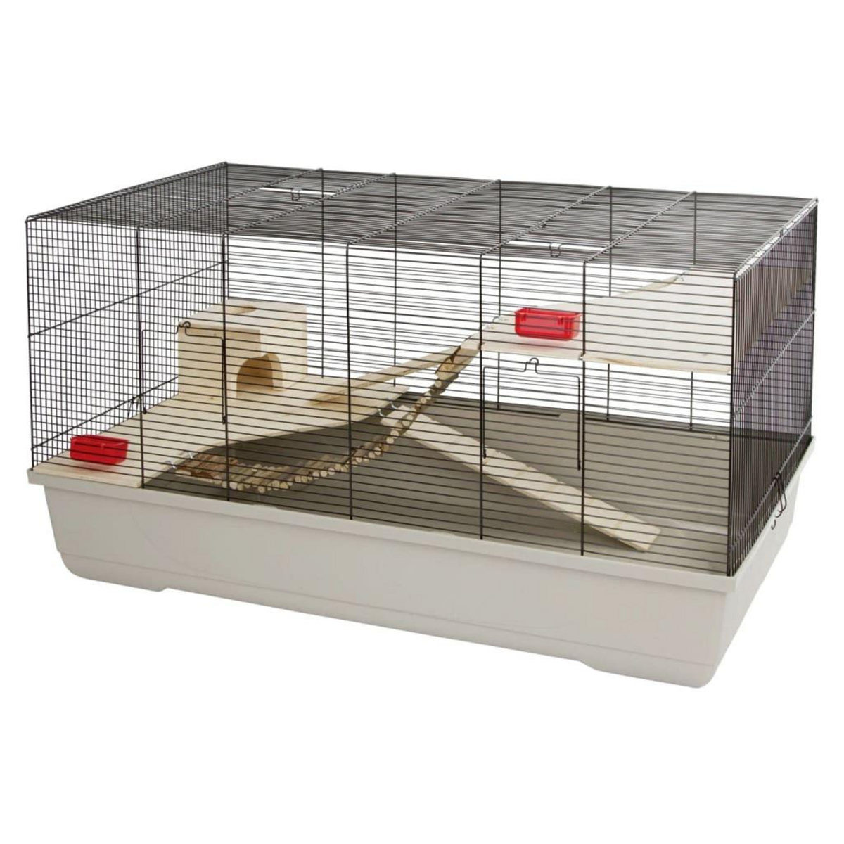 KERBL Kerbl Cage pour petits animaux Gabbia 100x53x55 cm Taupe et rouge