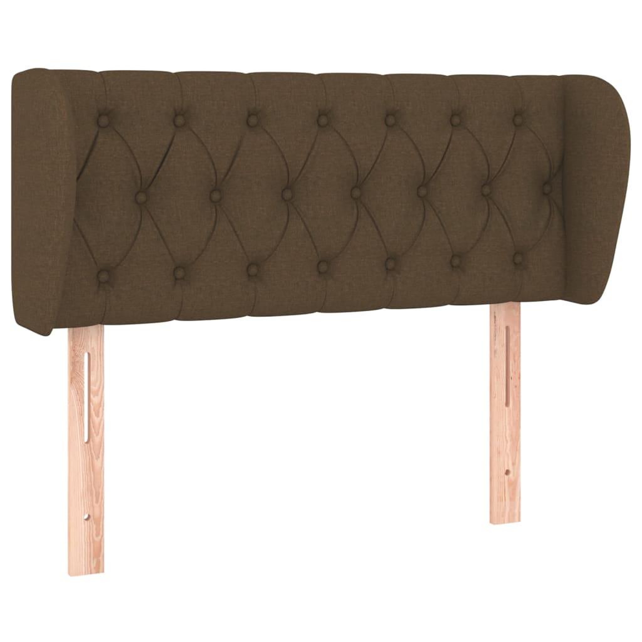 Voir la diapositive 2 : VIDAXL Tete de lit avec oreilles Marron fonce 93x23x78/88 cm Tissu