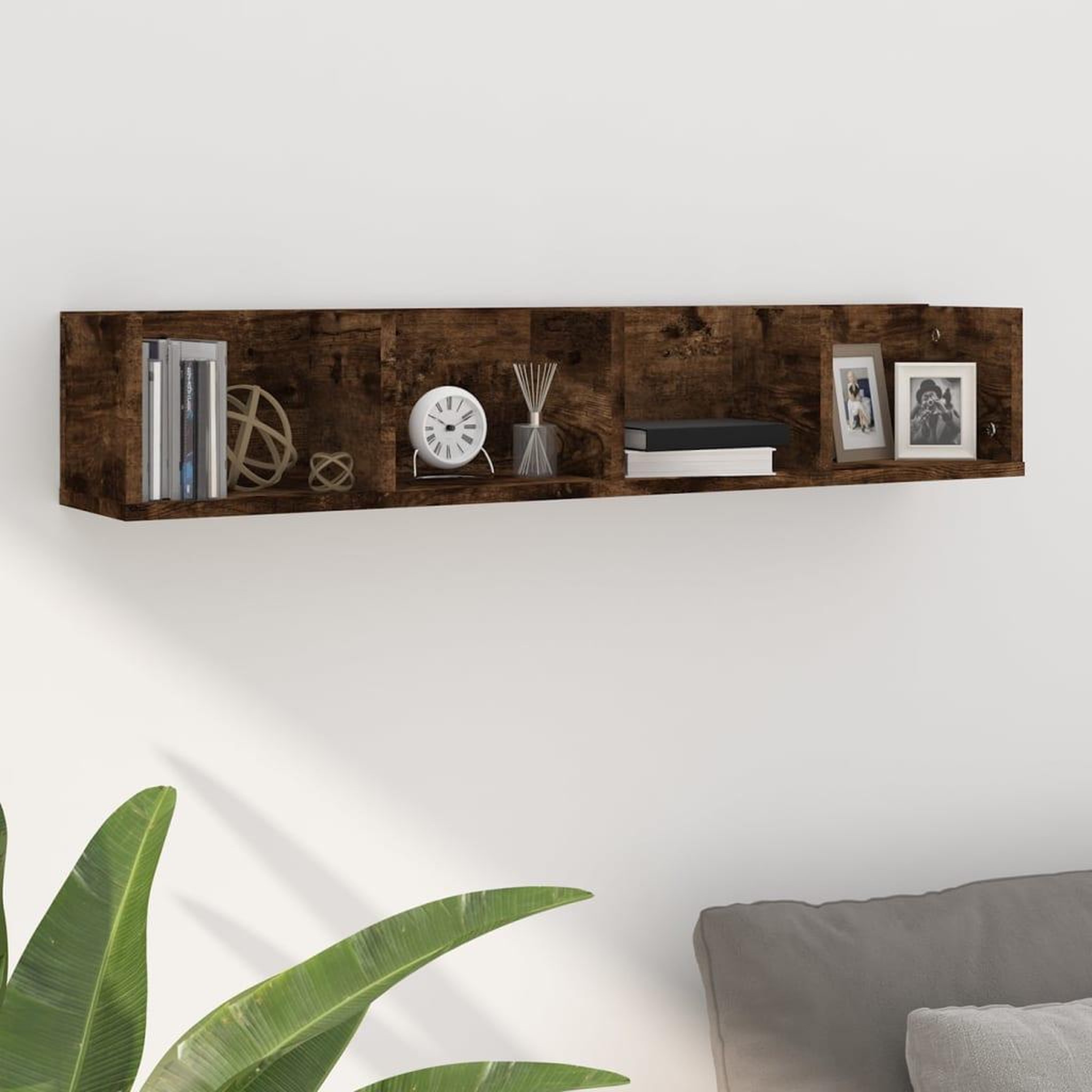 VIDAXL Etagere murale a CD Chene fume 100x18x18 cm Bois d'ingenierie