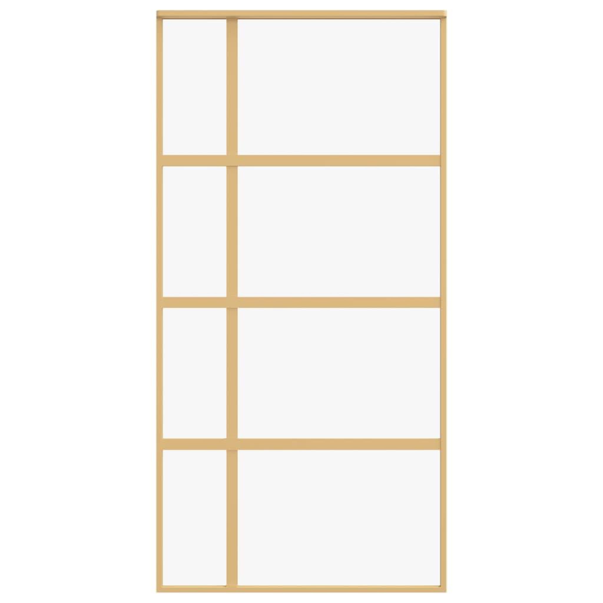 Voir la diapositive 4 : VIDAXL Porte coulissante dore 102,5x205cm verre ESG clair et aluminium