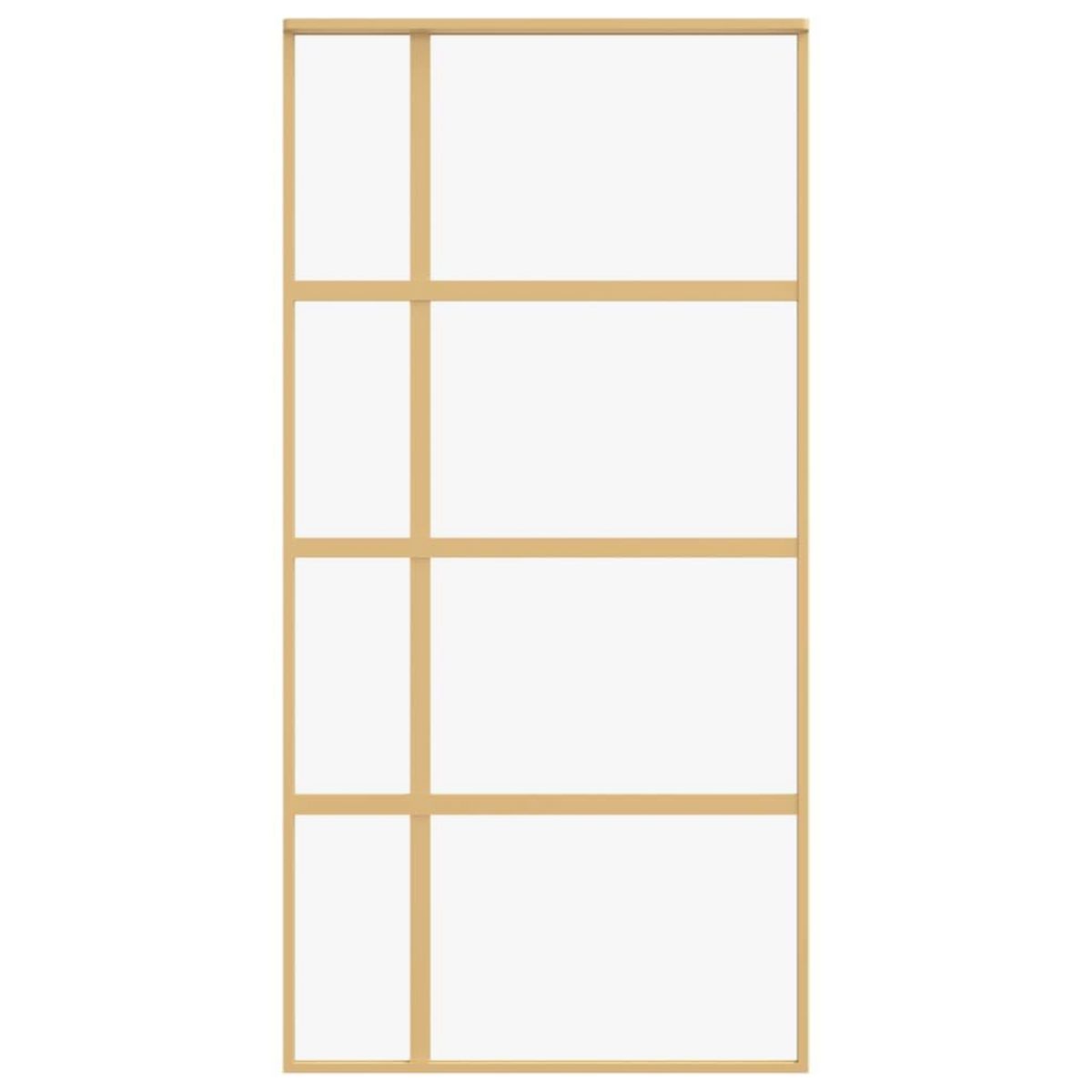 VIDAXL Porte coulissante dore 102,5x205cm verre ESG clair et aluminium