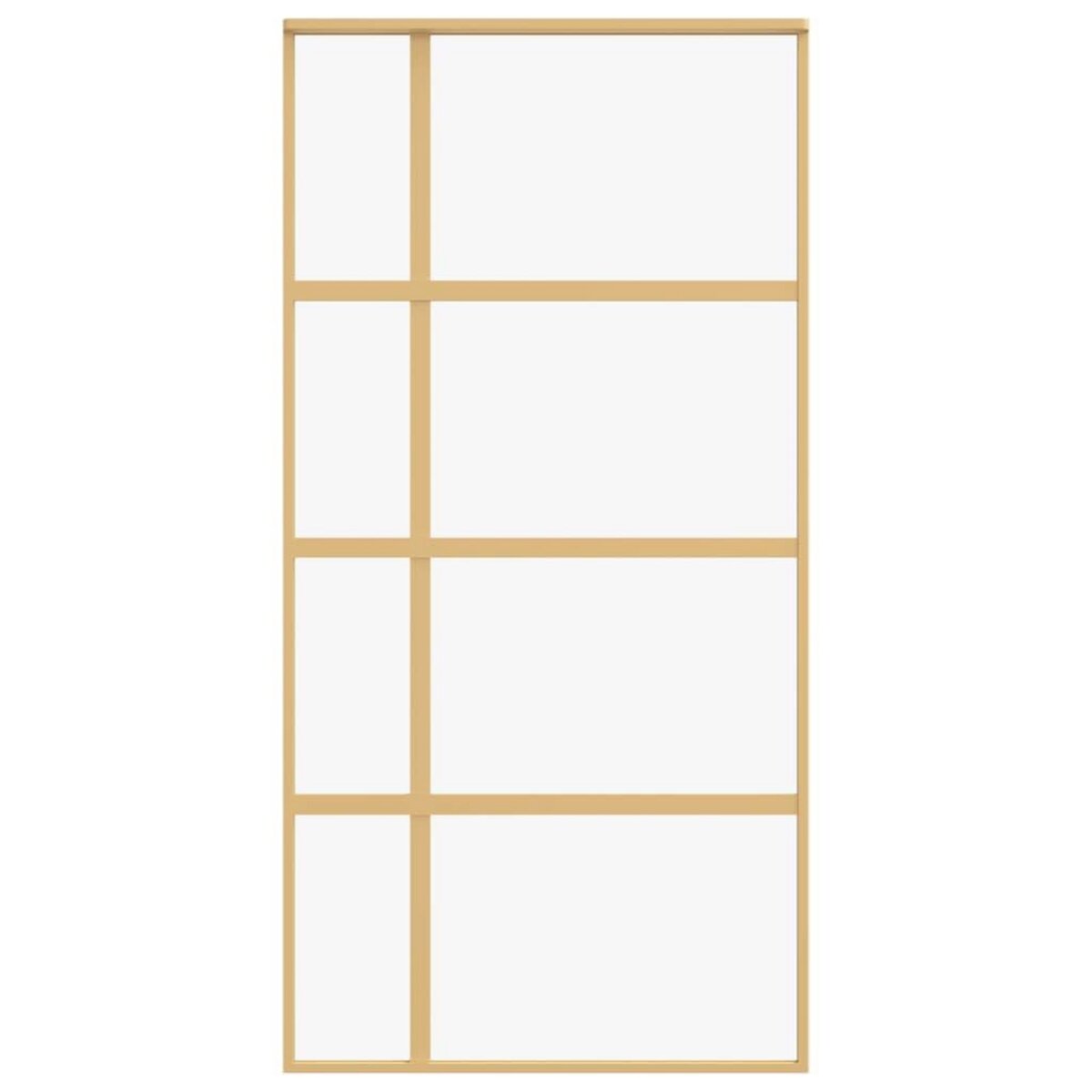 VIDAXL Porte coulissante dore 102,5x205cm verre ESG clair et aluminium