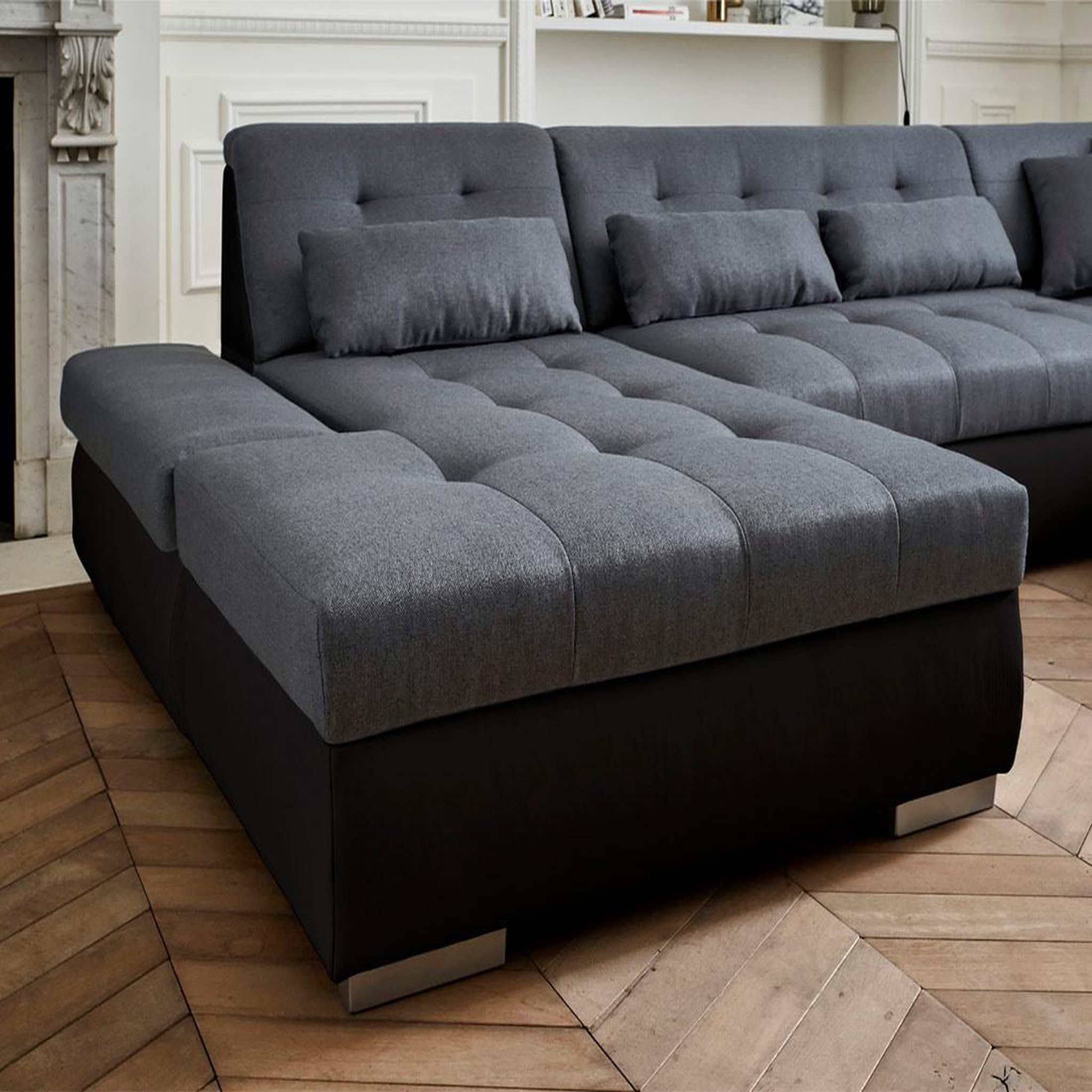 Voir la diapositive 3 : LISA DESIGN Vermont - canapé panoramique d'angle droit - 7 places - xxl