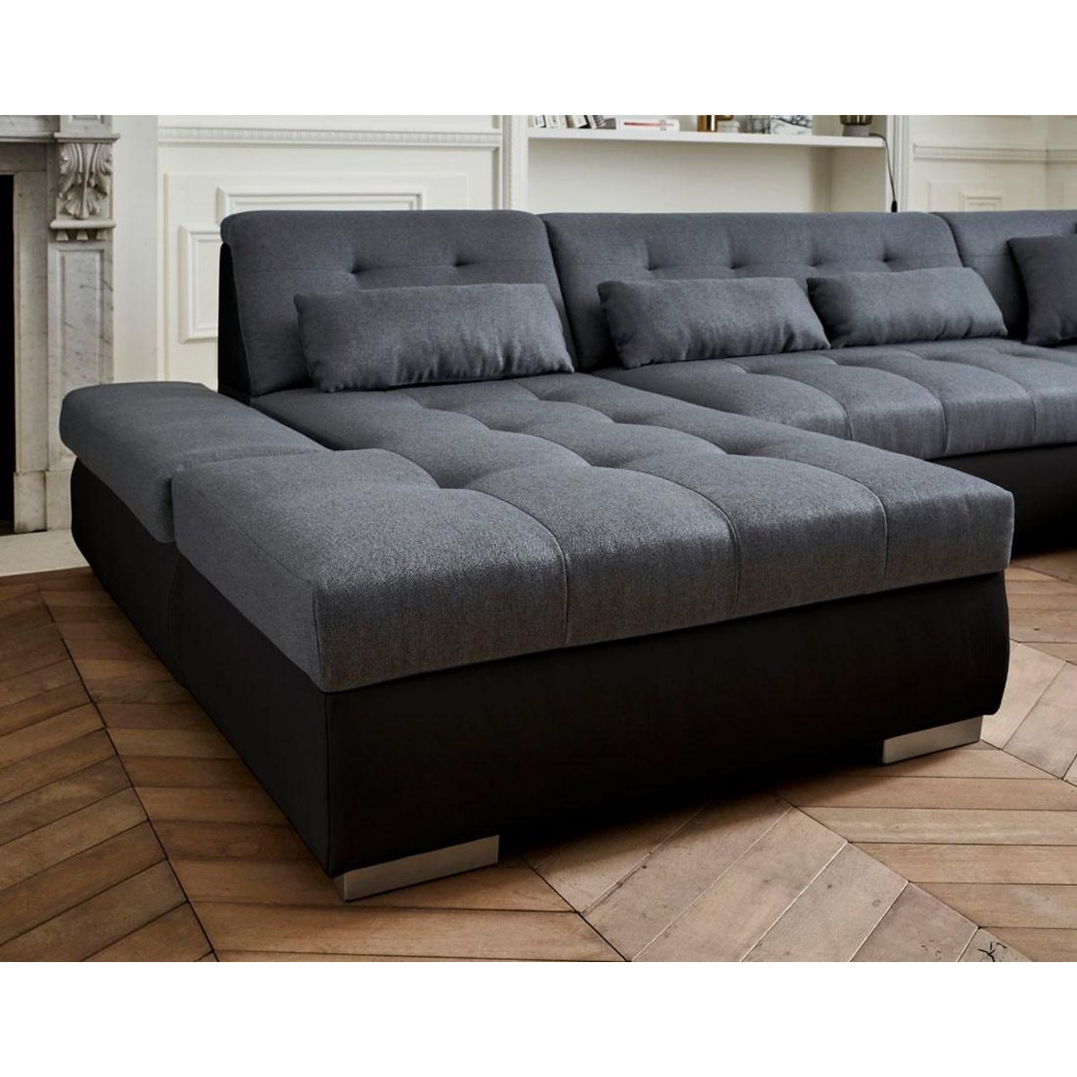 LISA DESIGN Vermont - canapé panoramique d'angle droit - 7 places - xxl