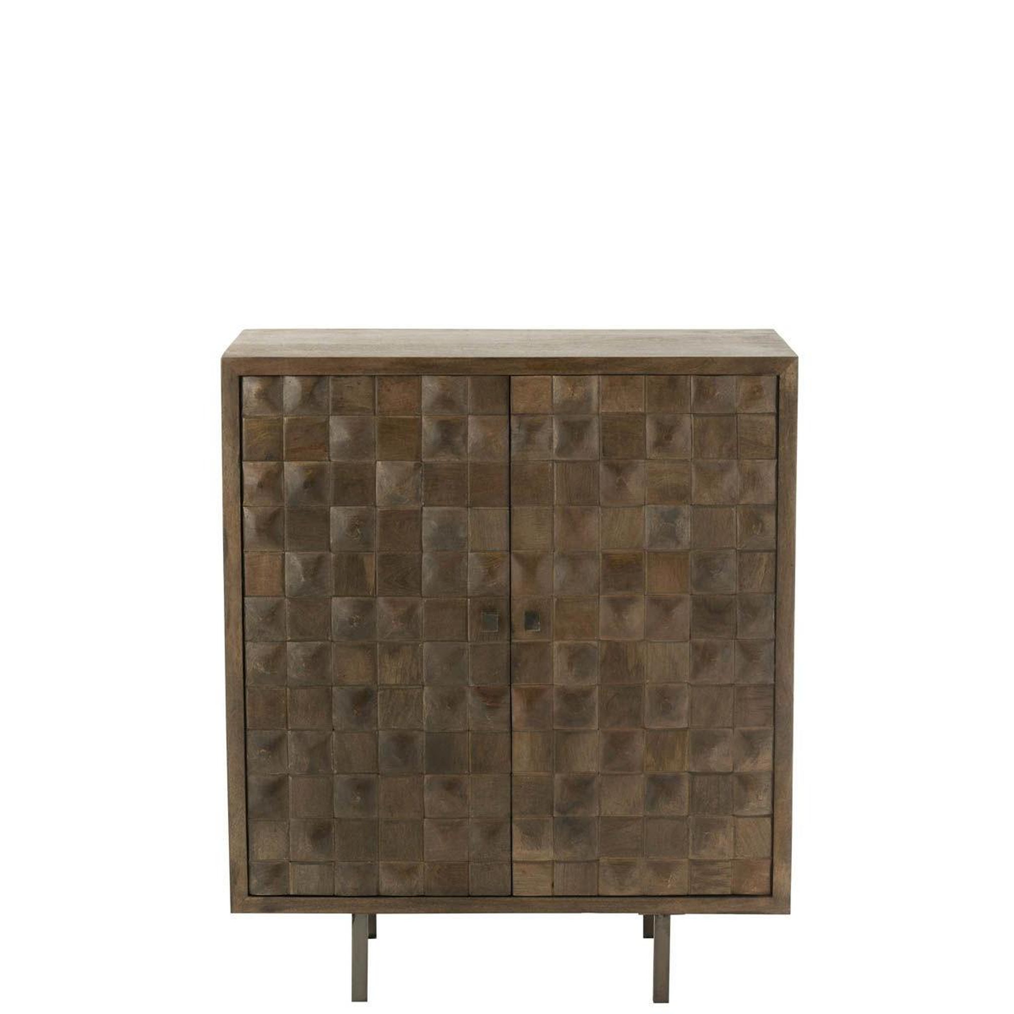 Voir la diapositive 2 : J-LINE Commode 2 portes  pino  104cm marron