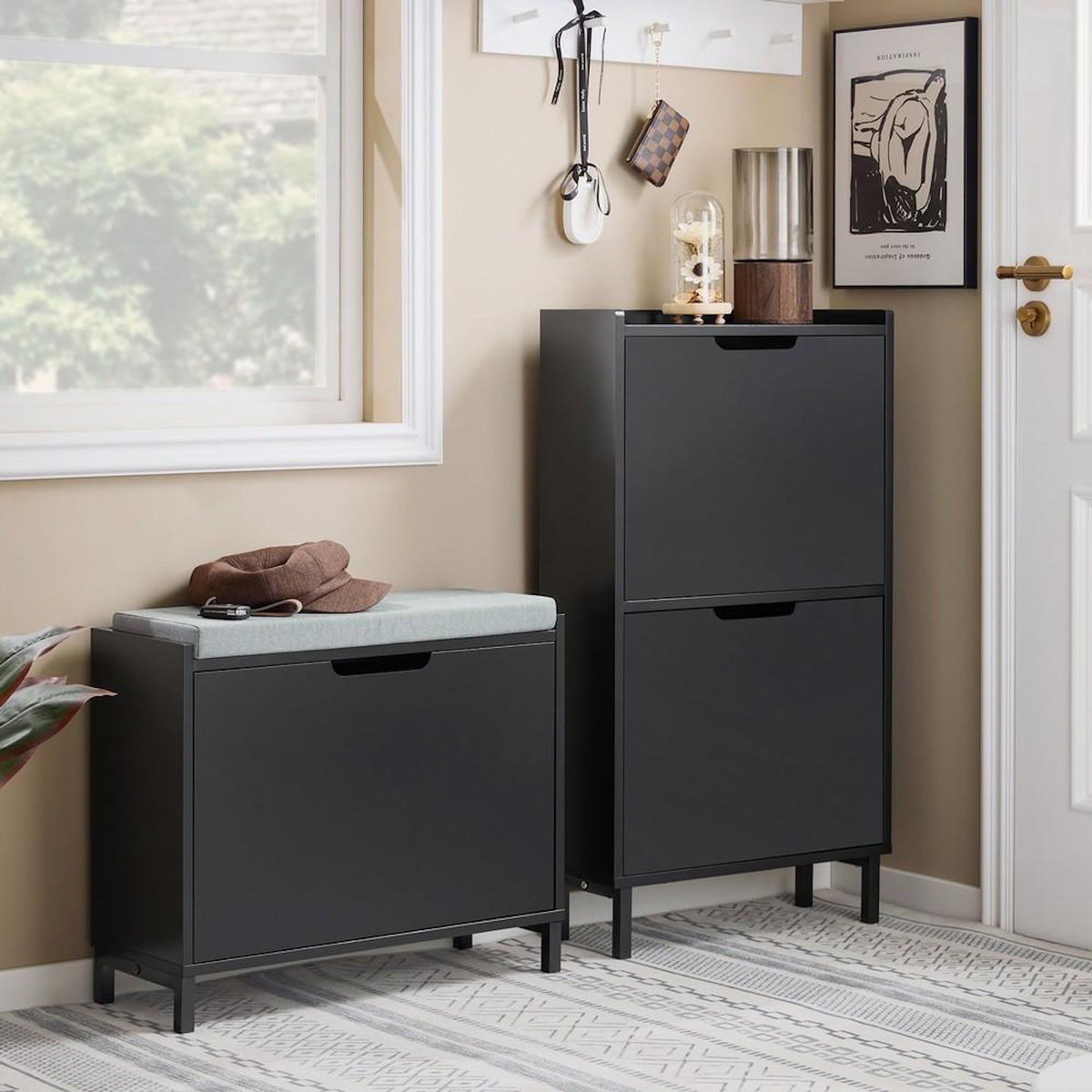 SOBUY SoBuy - Banc de rangement à chaussures avec une porte - Moderne - FSR151-K