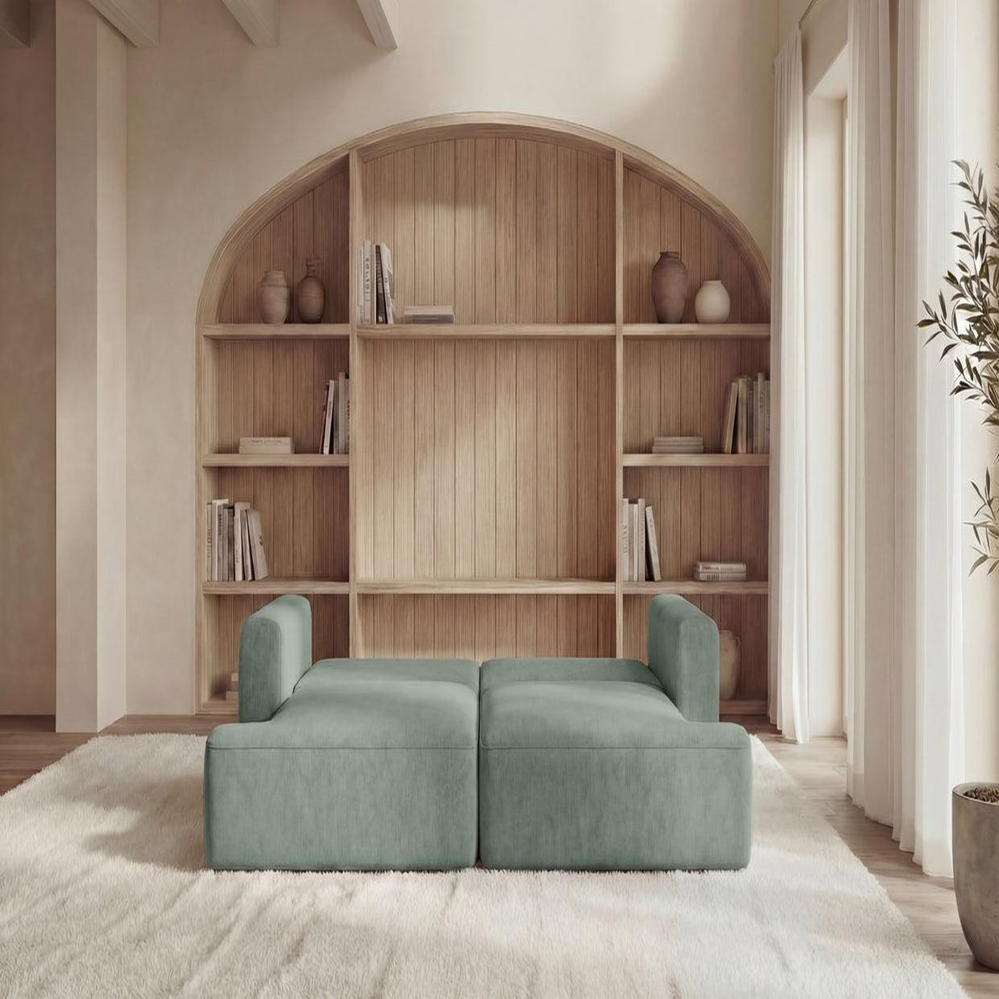 Voir la diapositive 6 : CASANOVA PARIS Chiara - canapé droit convertible tissu velours 3 places