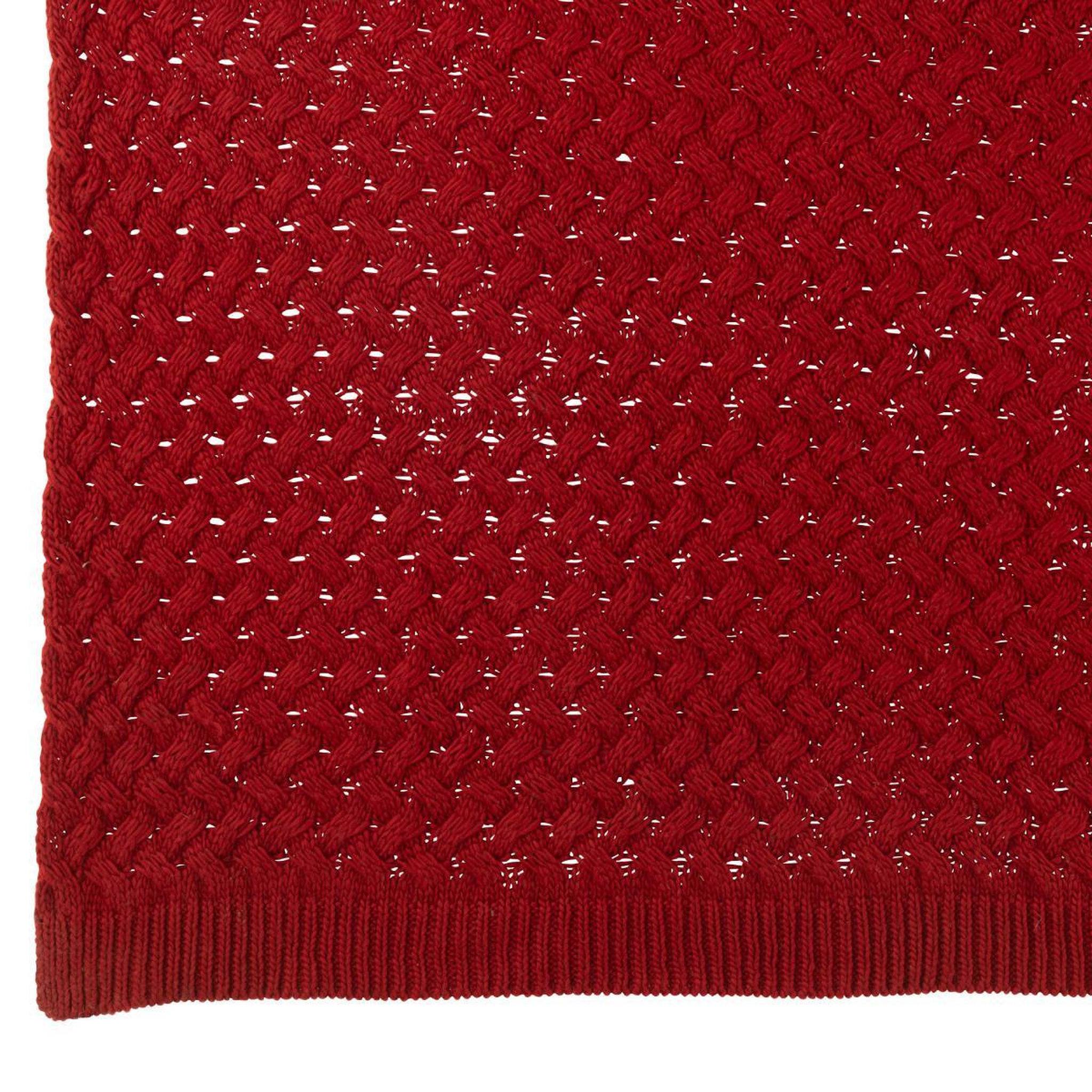 Voir la diapositive 2 : J-LINE Plaid uni  tricoté  130x180cm rouge