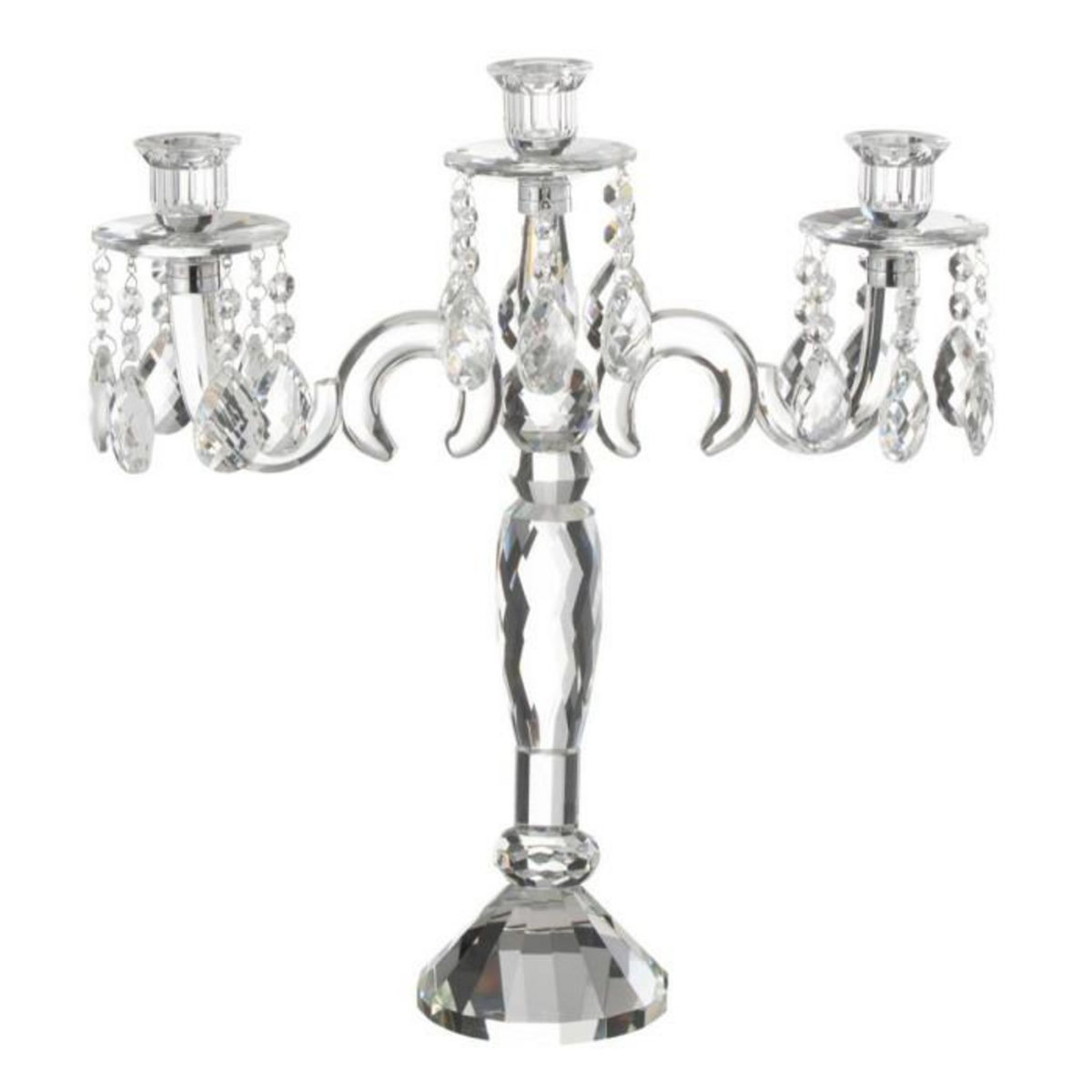 Paris Prix Chandelier 3 Branches  Crystal  45cm Transparent