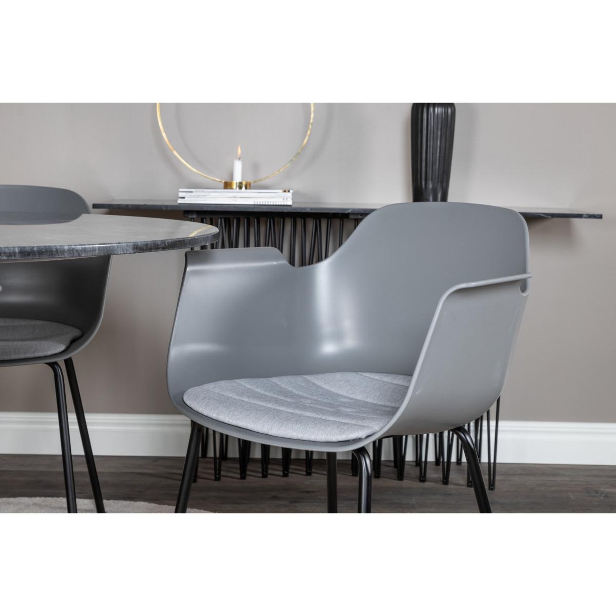 Voir la diapositive 5 : Paris Prix Ensemble table à manger & 4 chaises  estelle ii & comfort  106cm gris foncé & gris