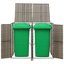 Voir la diapositive 2 : VIDAXL Abri pour poubelle double Gris 140x80x117 cm Resine tressee