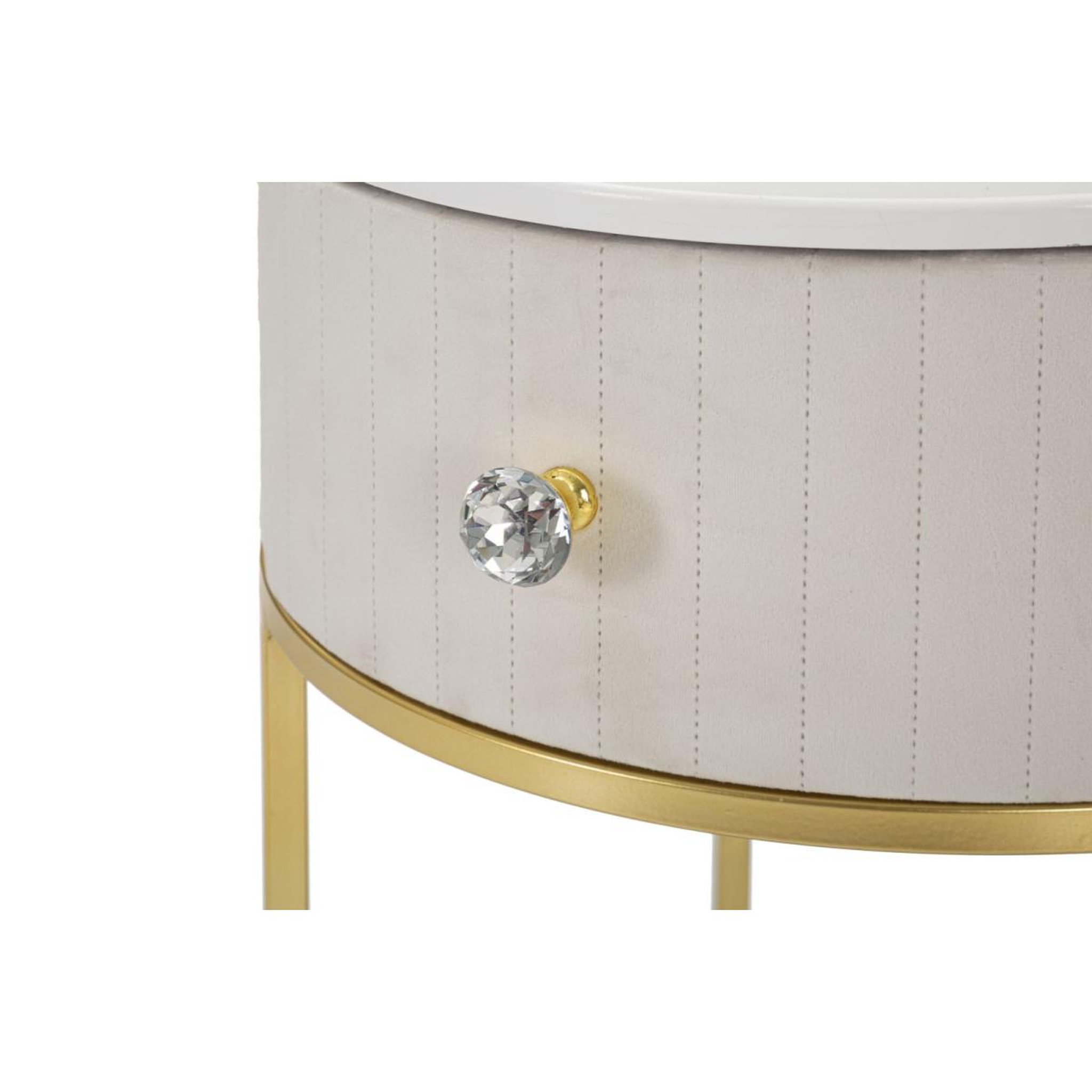 Voir la diapositive 3 : Paris Prix Table de Chevet Effet Marbre  Montpellier  48 cm Crème & Or