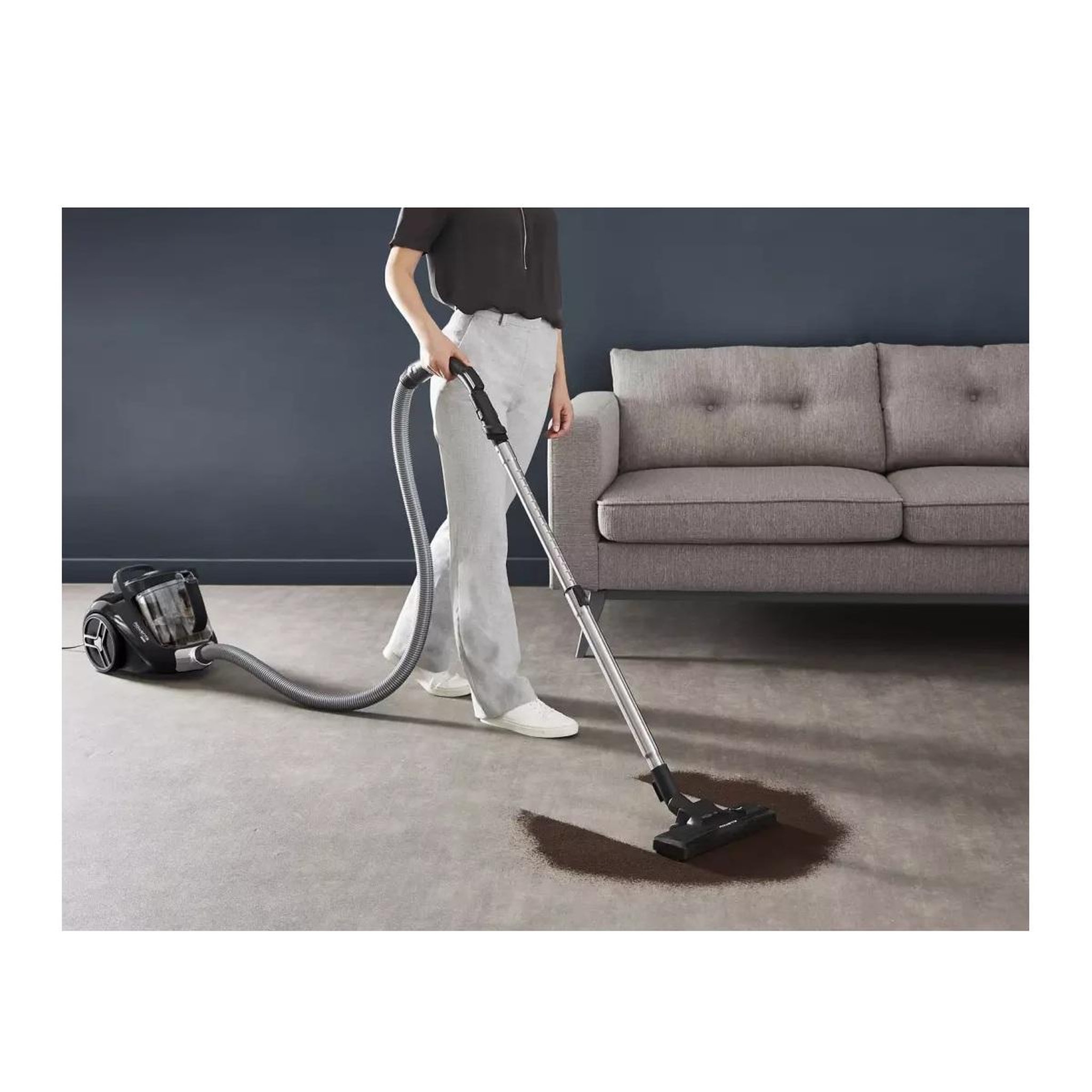 Voir la diapositive 4 : ROWENTA Aspirateur sans sac 900w 75db noir/gris - yy5668fe