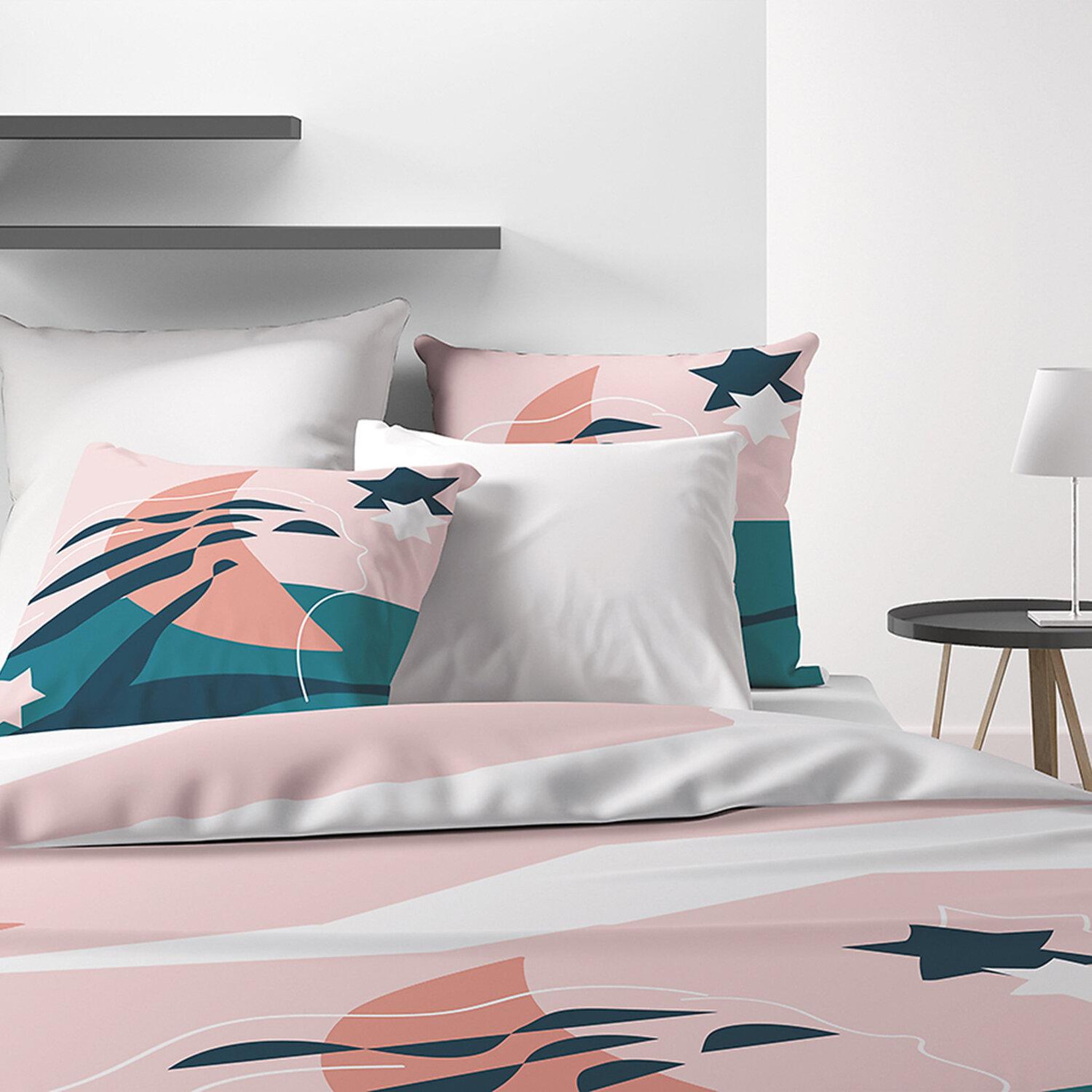 Voir la diapositive 3 : Les Ateliers du Linge Parure de housse de couette 100% coton 57fils heol