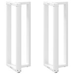 VIDAXL Pieds de table de bar forme de T 2 pcs blanc 50x35x(110-111) cm
