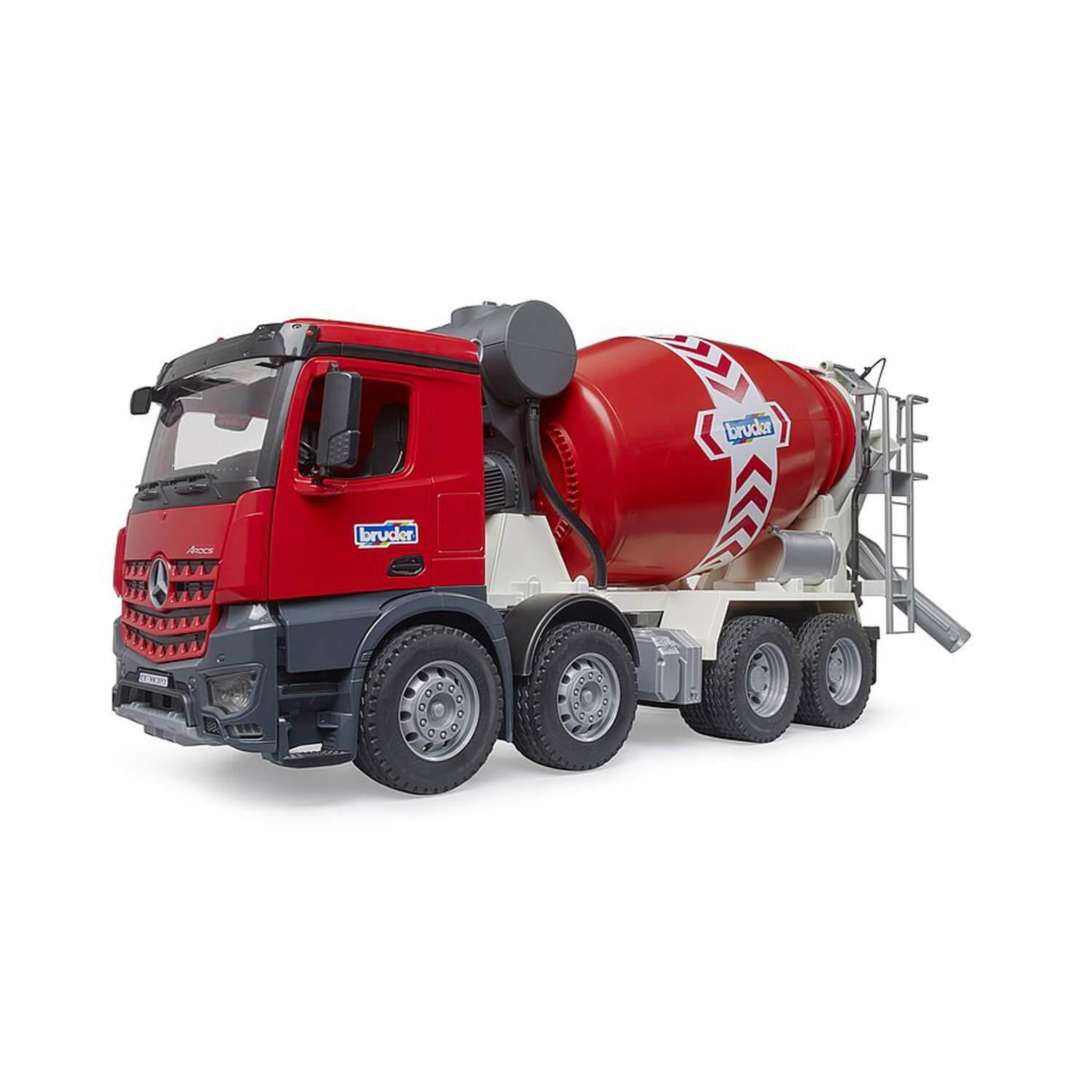 Voir la diapositive 2 : Bruder Camion-bétonnière Bruder MB Arocs rouge
